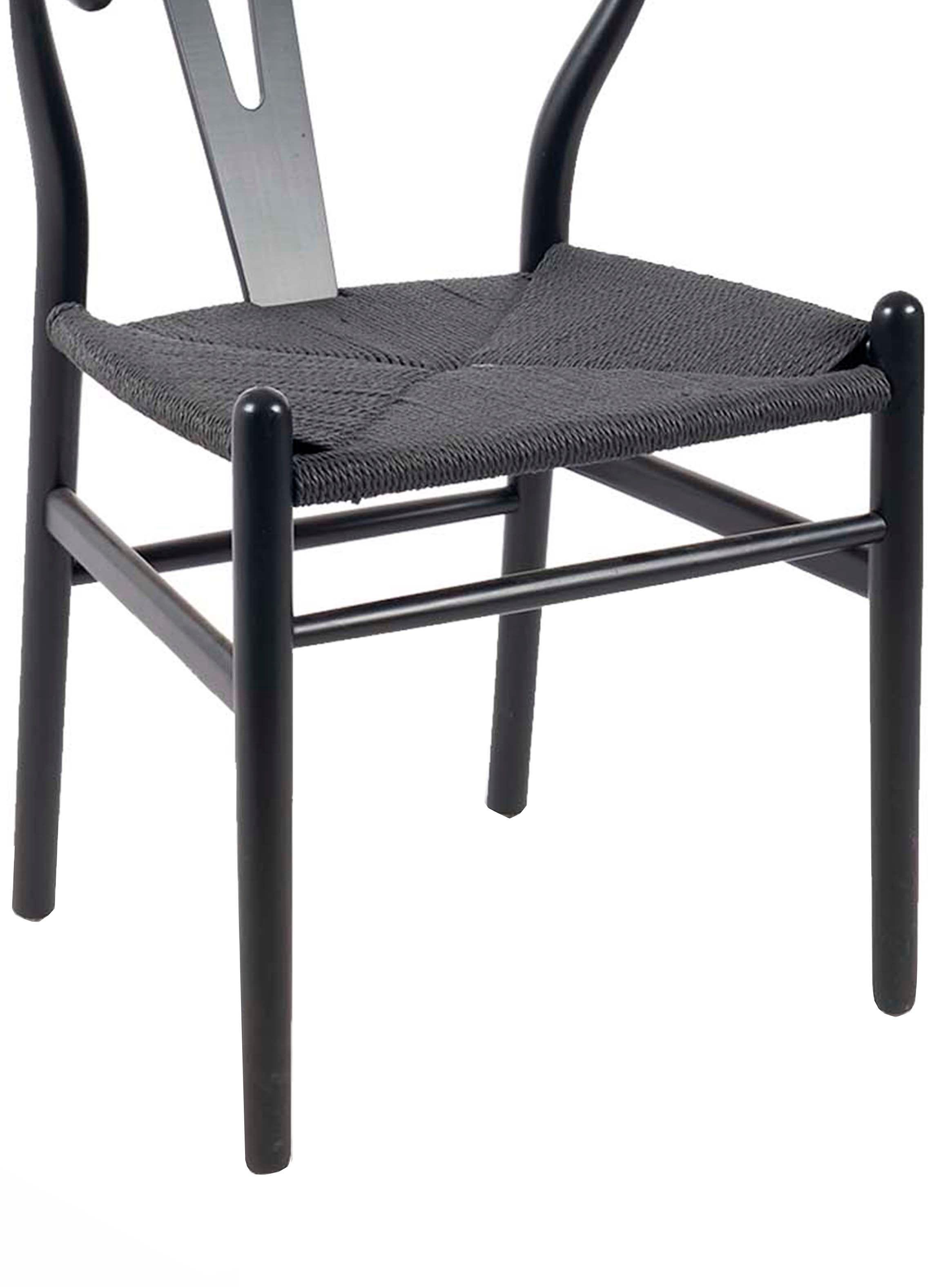 Silla de Comedor Wishbone Negro-1