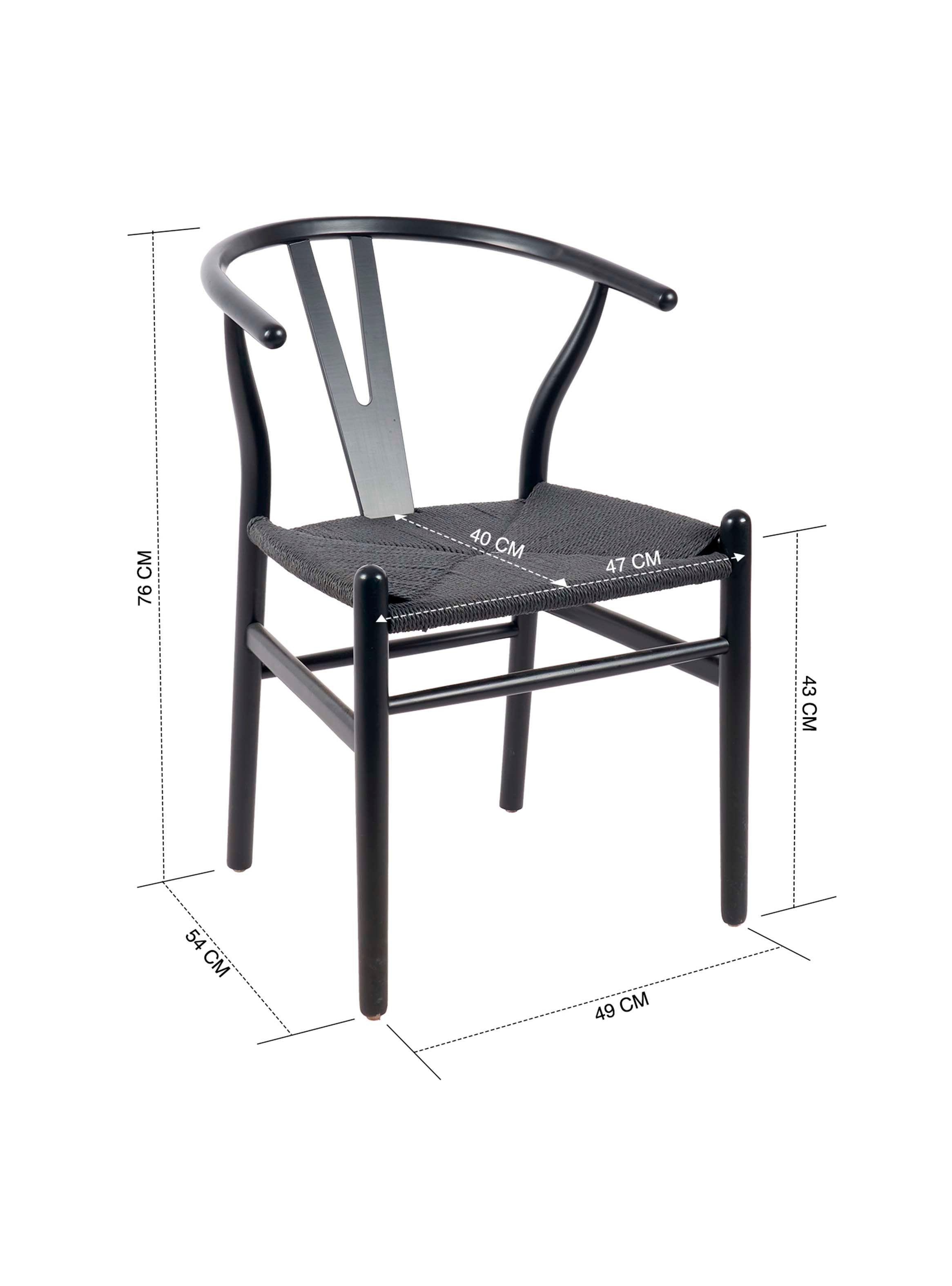 Silla de Comedor Wishbone Negro-5