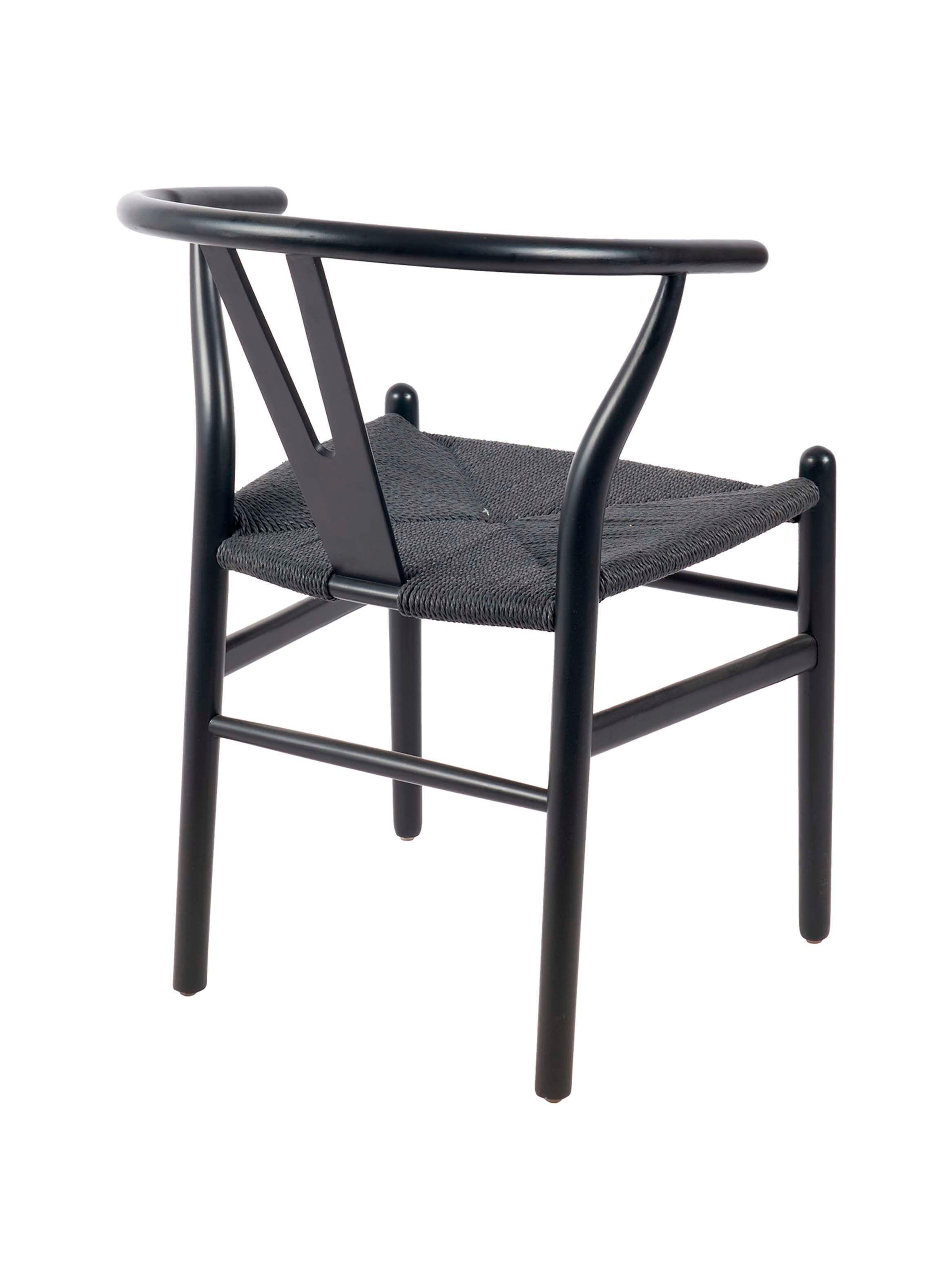 Silla de Comedor Wishbone Negro-6