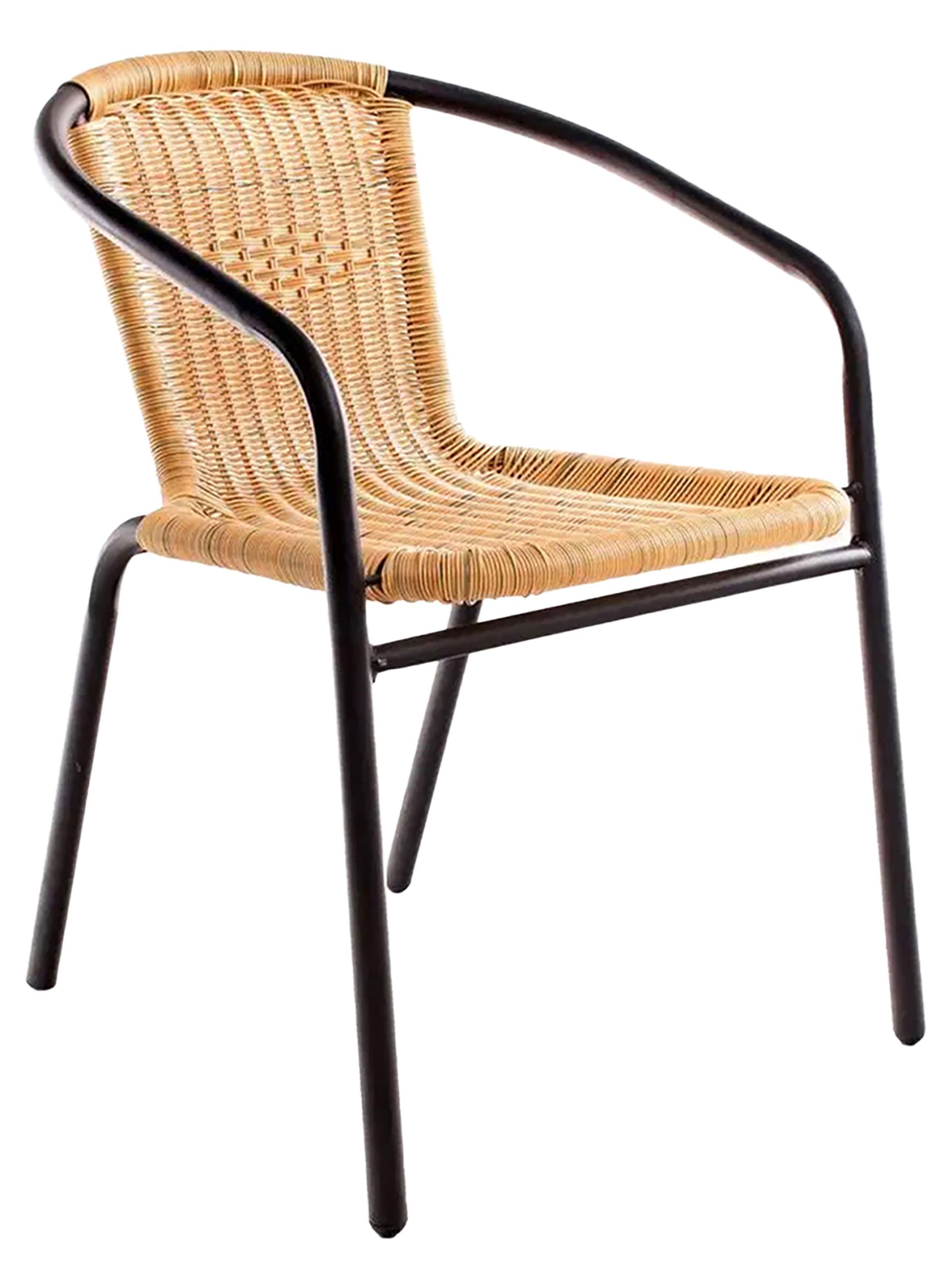 Set terraza Maceio 4 sillas + Mesa vidrio 80x70 cm Beige-3