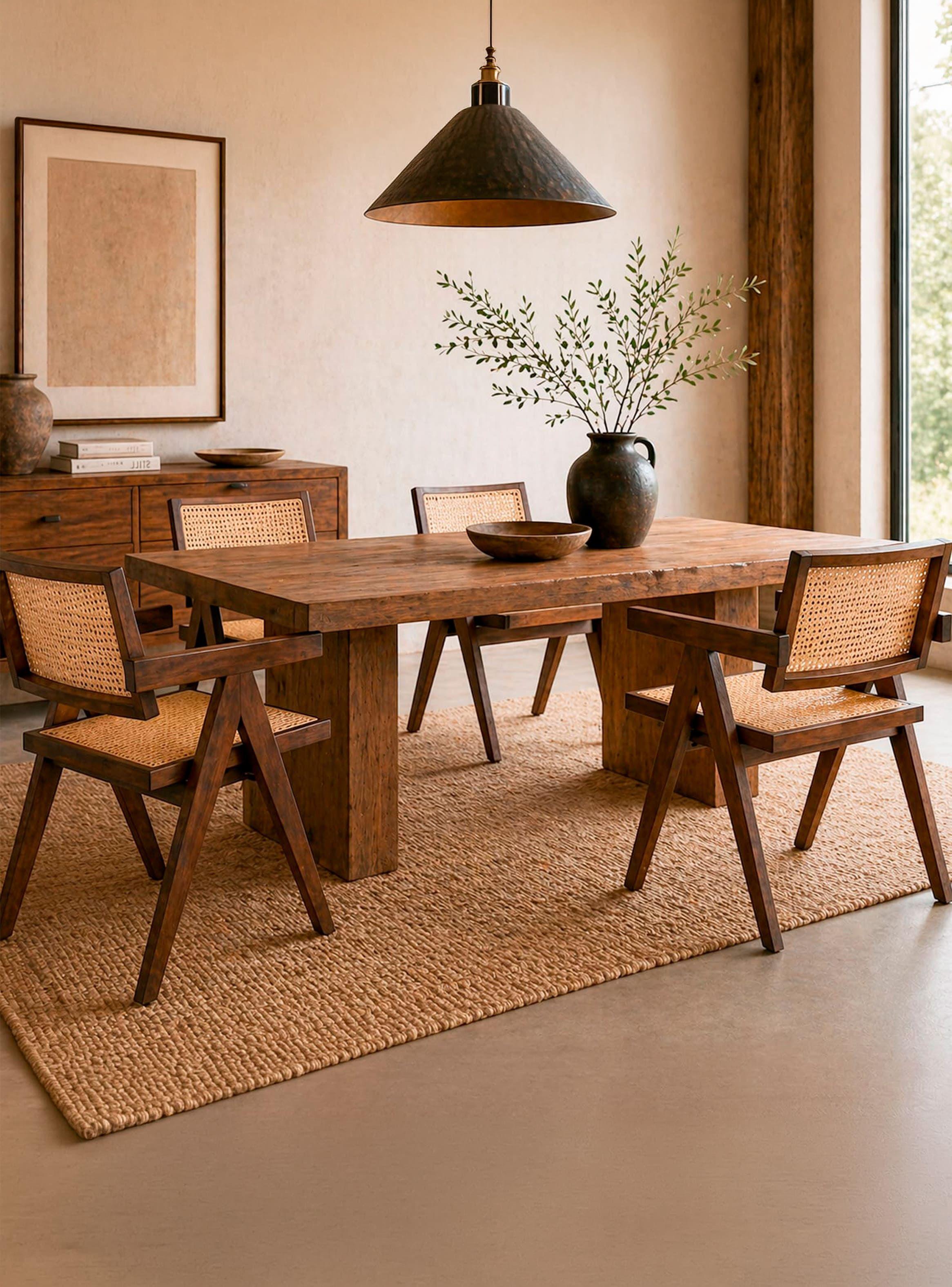 Pack 2 Sillas Sitial Chandigarh Madera Ratán Café-5
