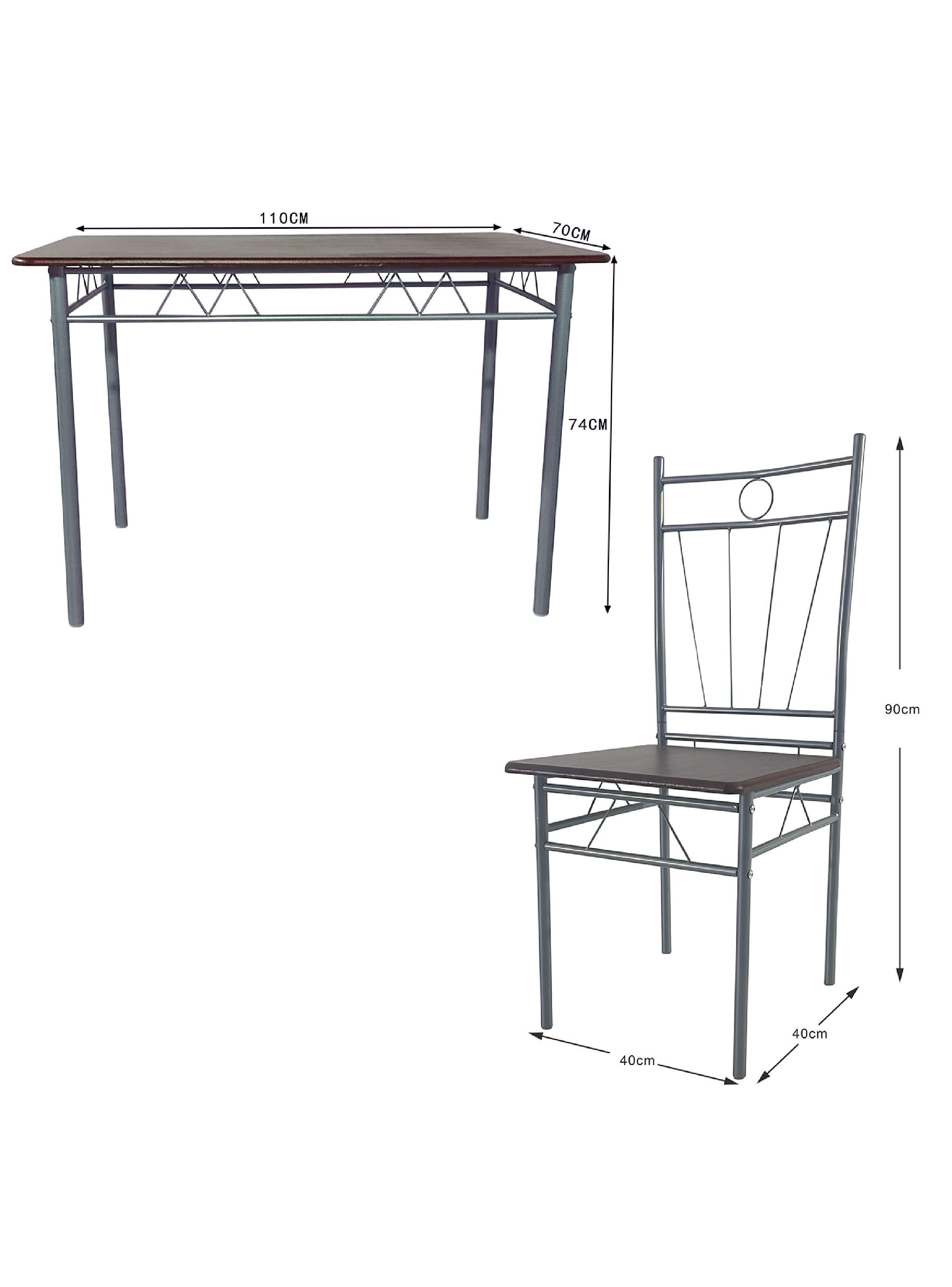 Juego de comedor 4P Verona Silver 74x70x110 cm-2