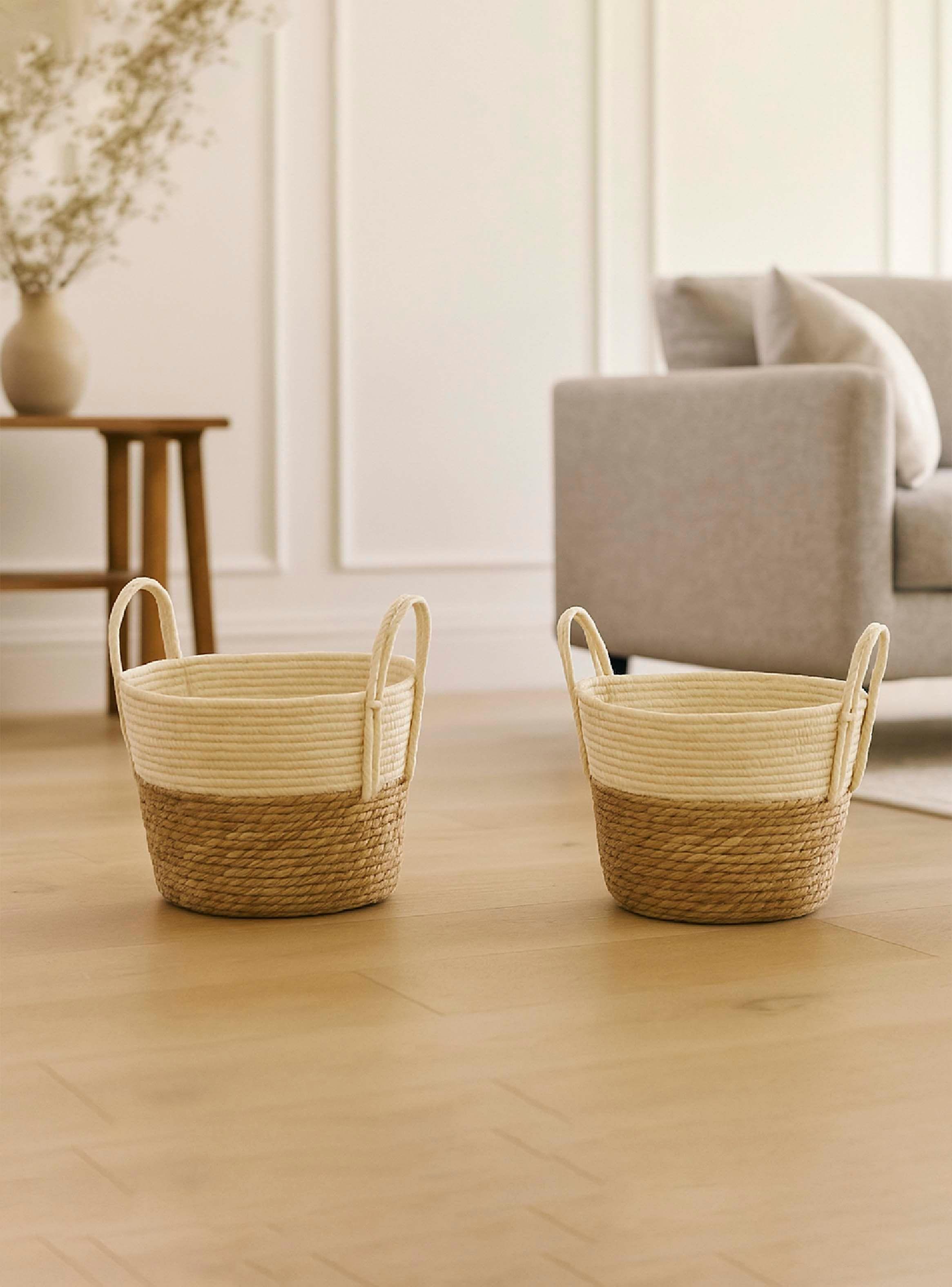 Set Dos Canastos Organizadores con Asas Bicolor-2