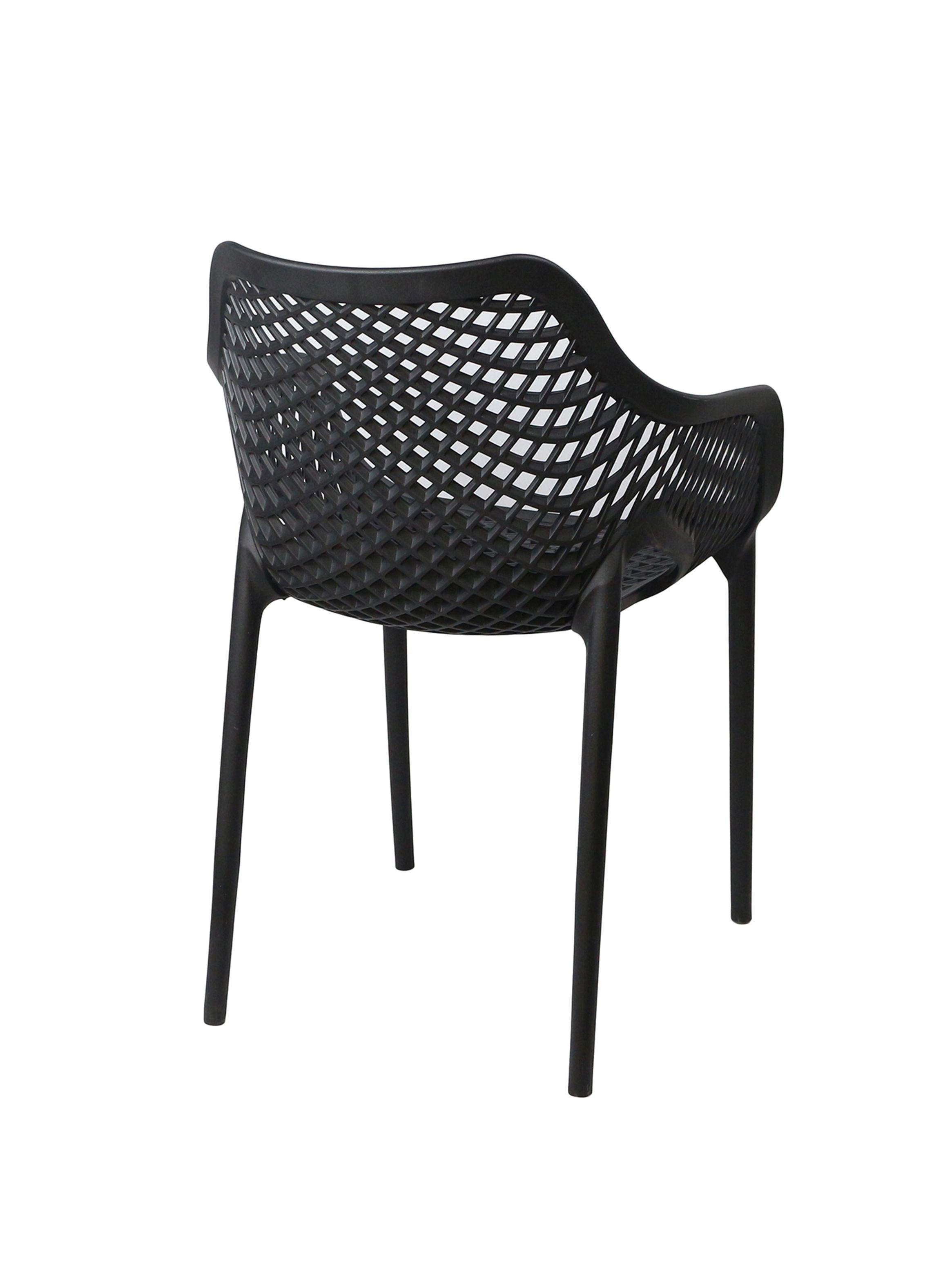 Set 4 Sillas Terraza Plástica Qatar Negra-5