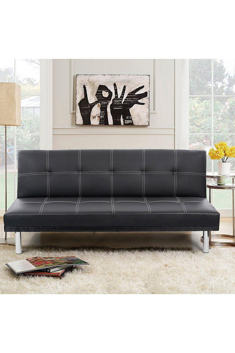Futón Sofá 78x182x90 cm Negro-5
