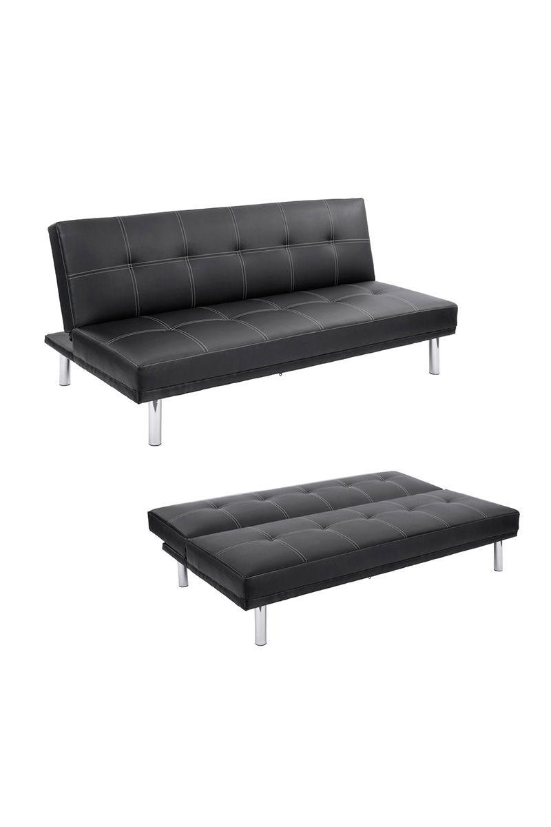 Futón Sofá 78x182x90 cm Negro-3