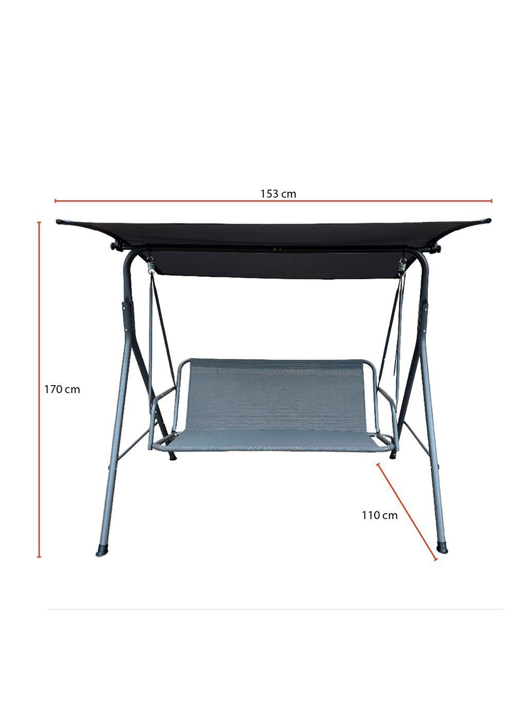 Columpio Terraza Textileno y Acero Gris-2