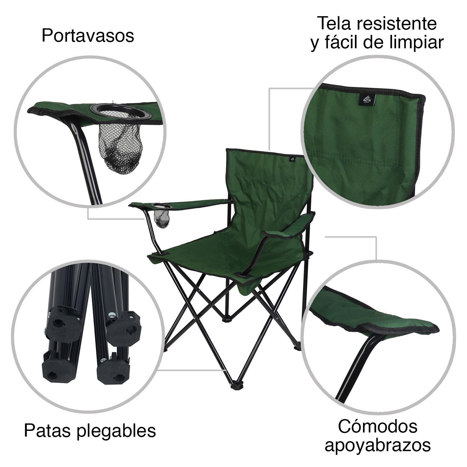 Silla Plegable Camping Verde-3