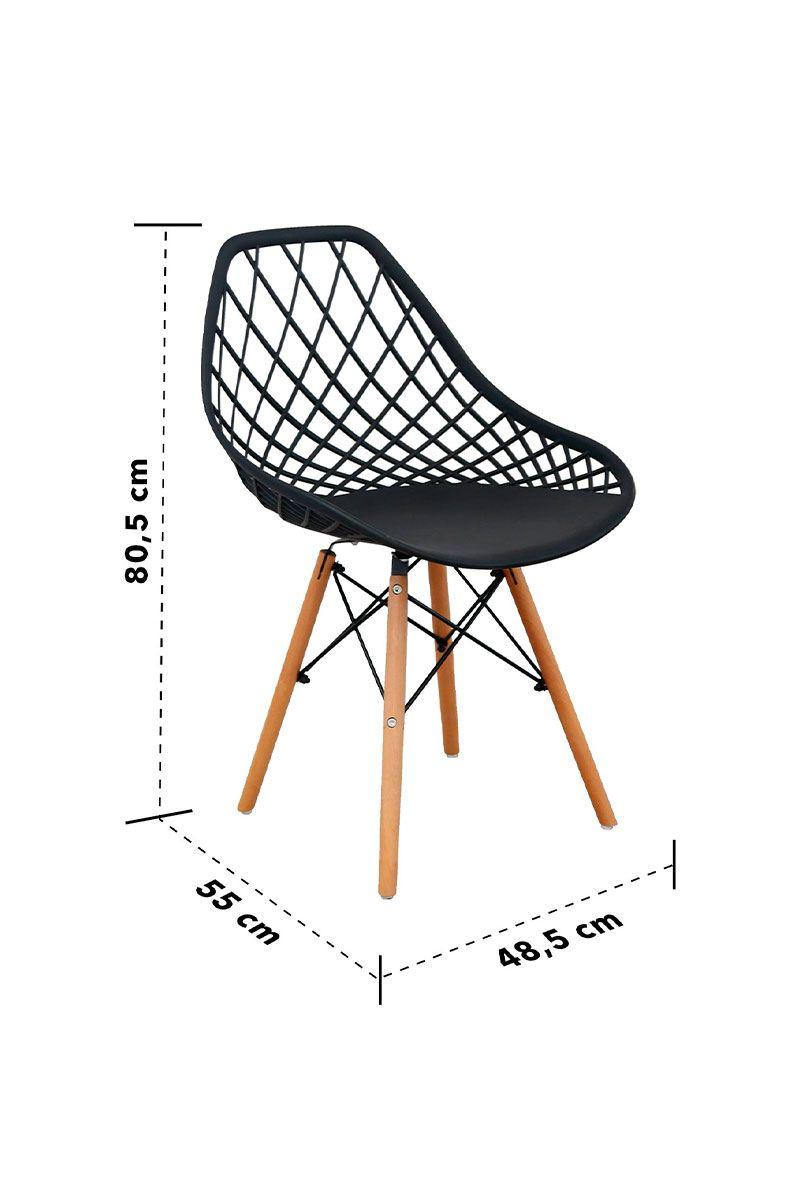 Pack 4 Silla Comedor Eames Enrejada Negro-2
