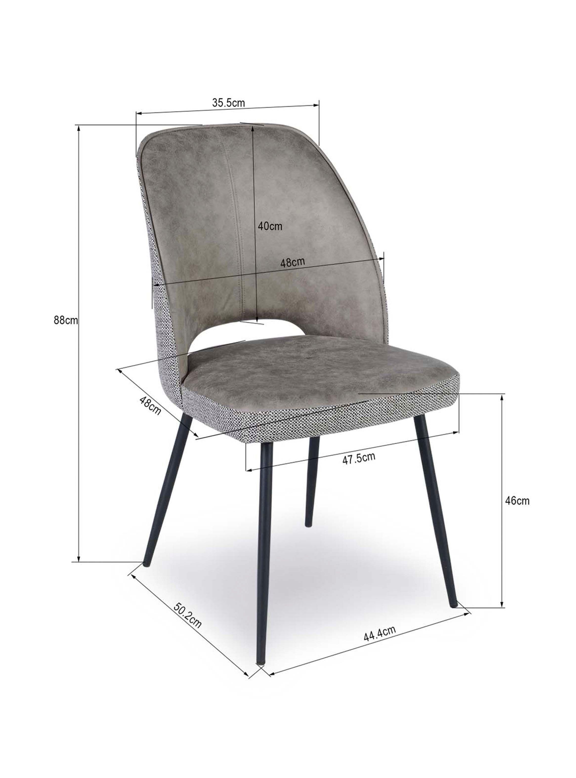 Pack 2 Sillas de Comedor Oval PU Taupe Claro-5