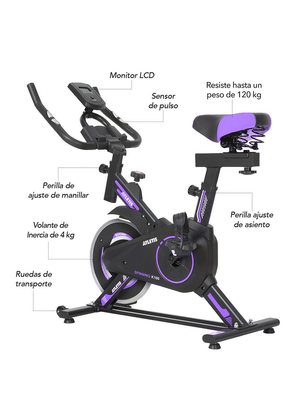 Bicicleta Spinning K100 Lite Morado-6