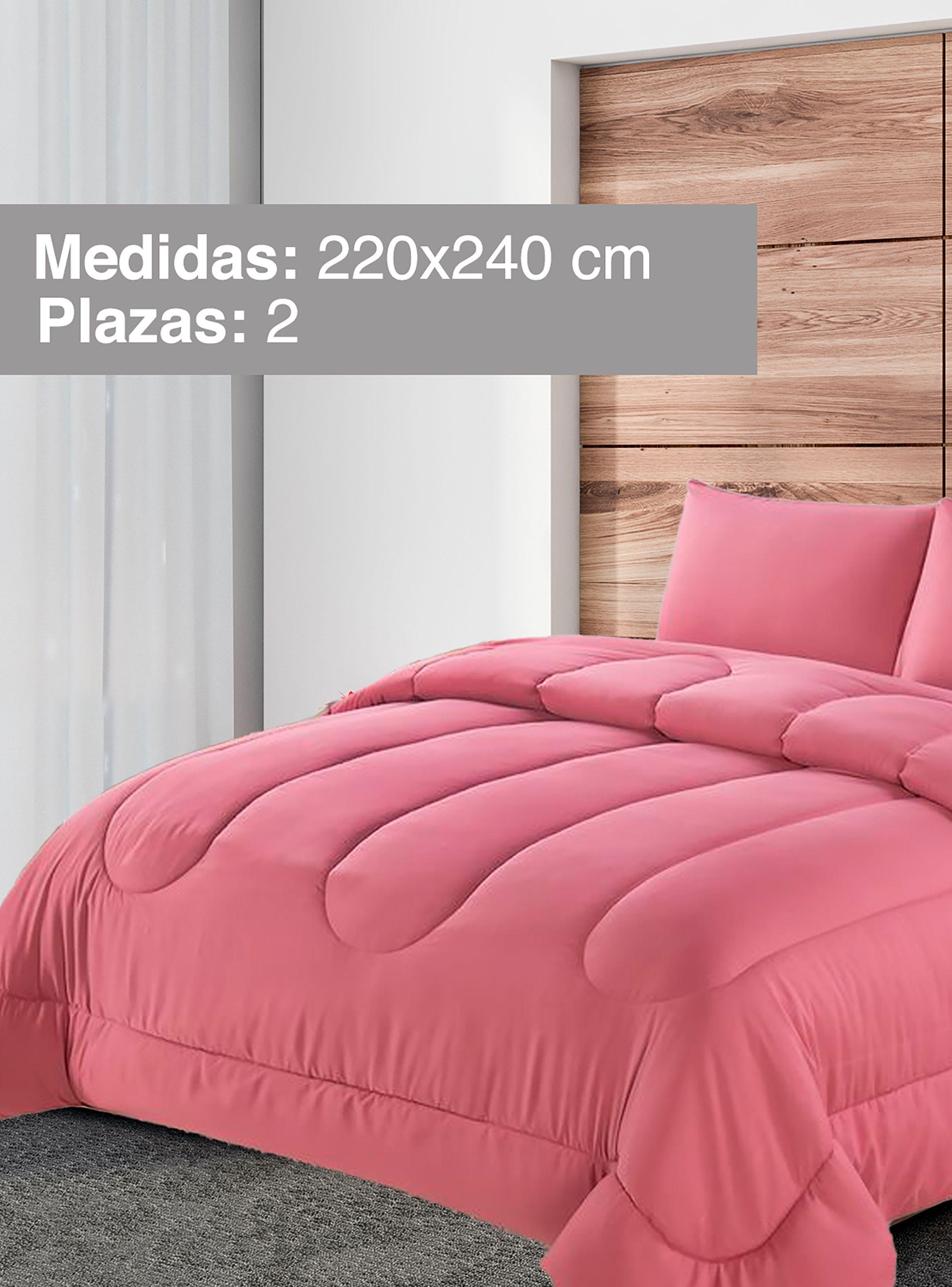 Plumón Cubrecama Liso Colors 2 Plazas Rosado-2