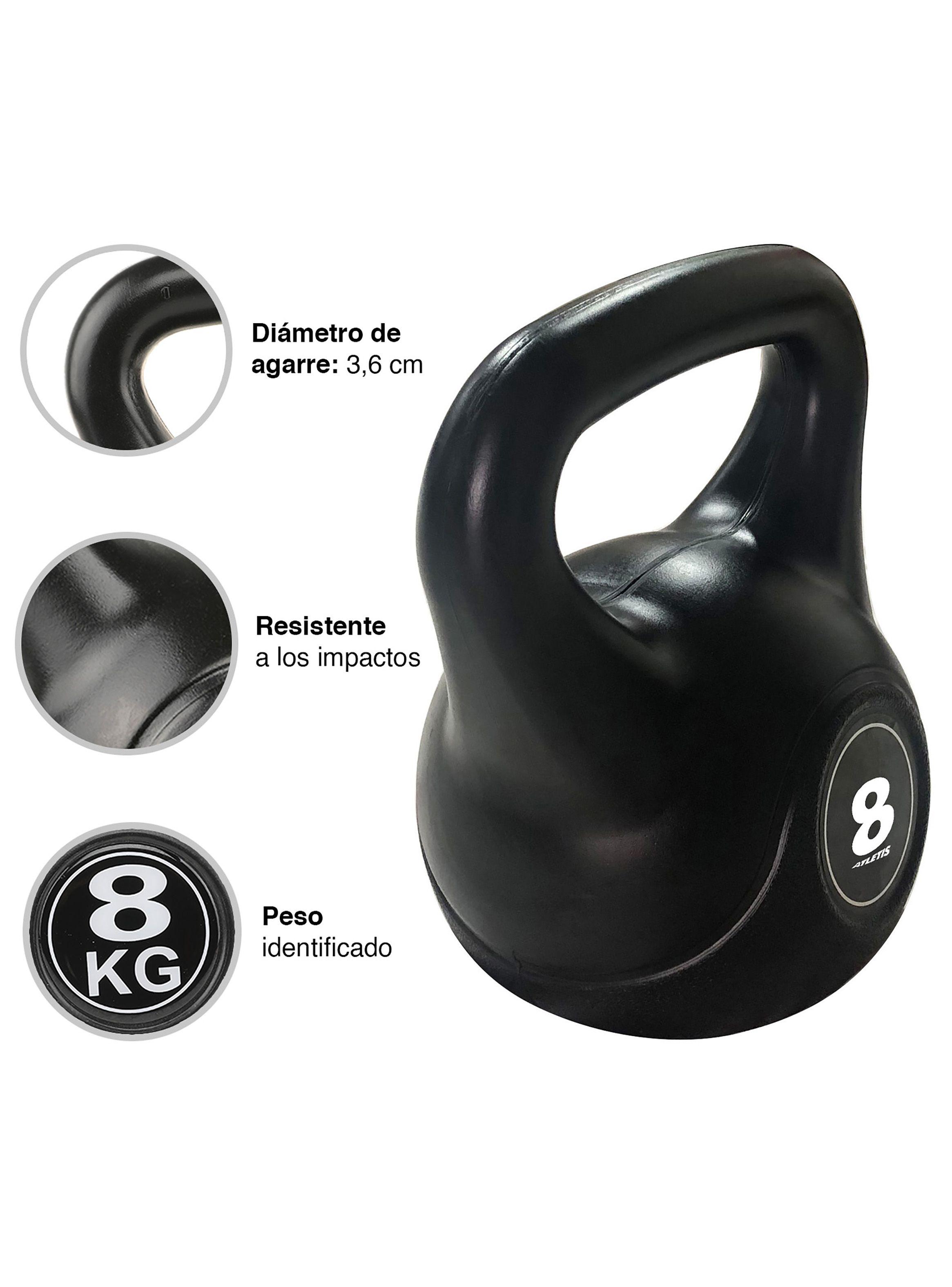 Kettlebell Mancuerna Pesa Rusa Cemento 8 Kg Negro-3
