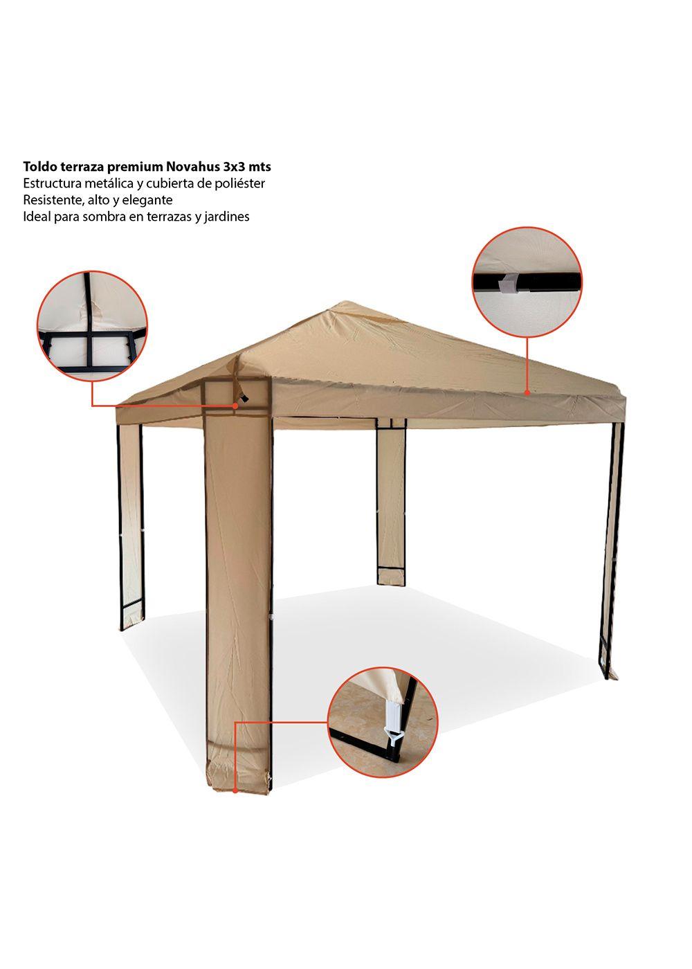 Toldo Premium Terraza 3x3m estructura metalica Beige-3