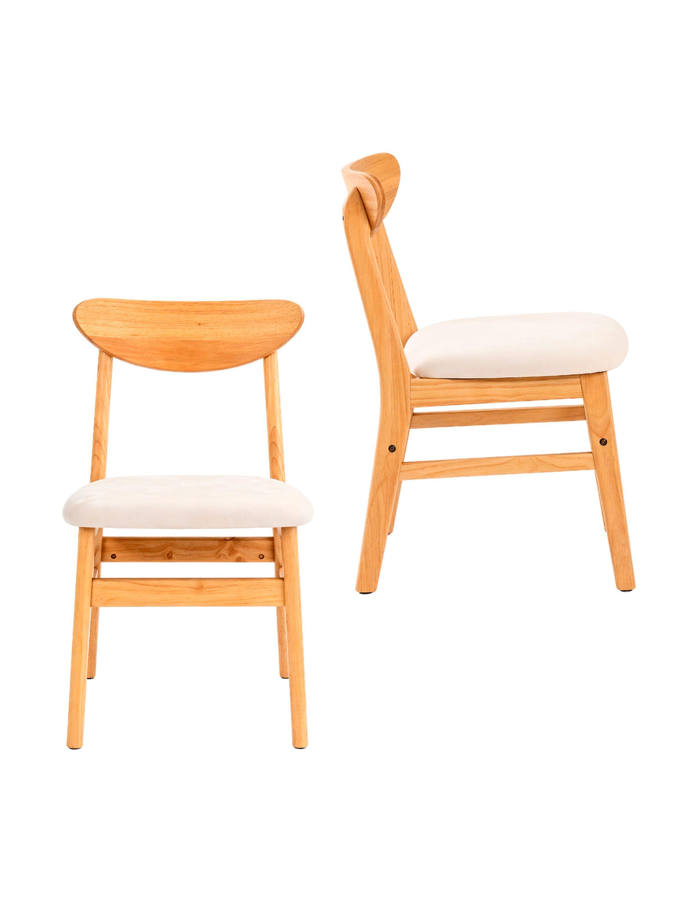 Pack 2 Sillas Scandi Madera con Asiento Tapizado-3