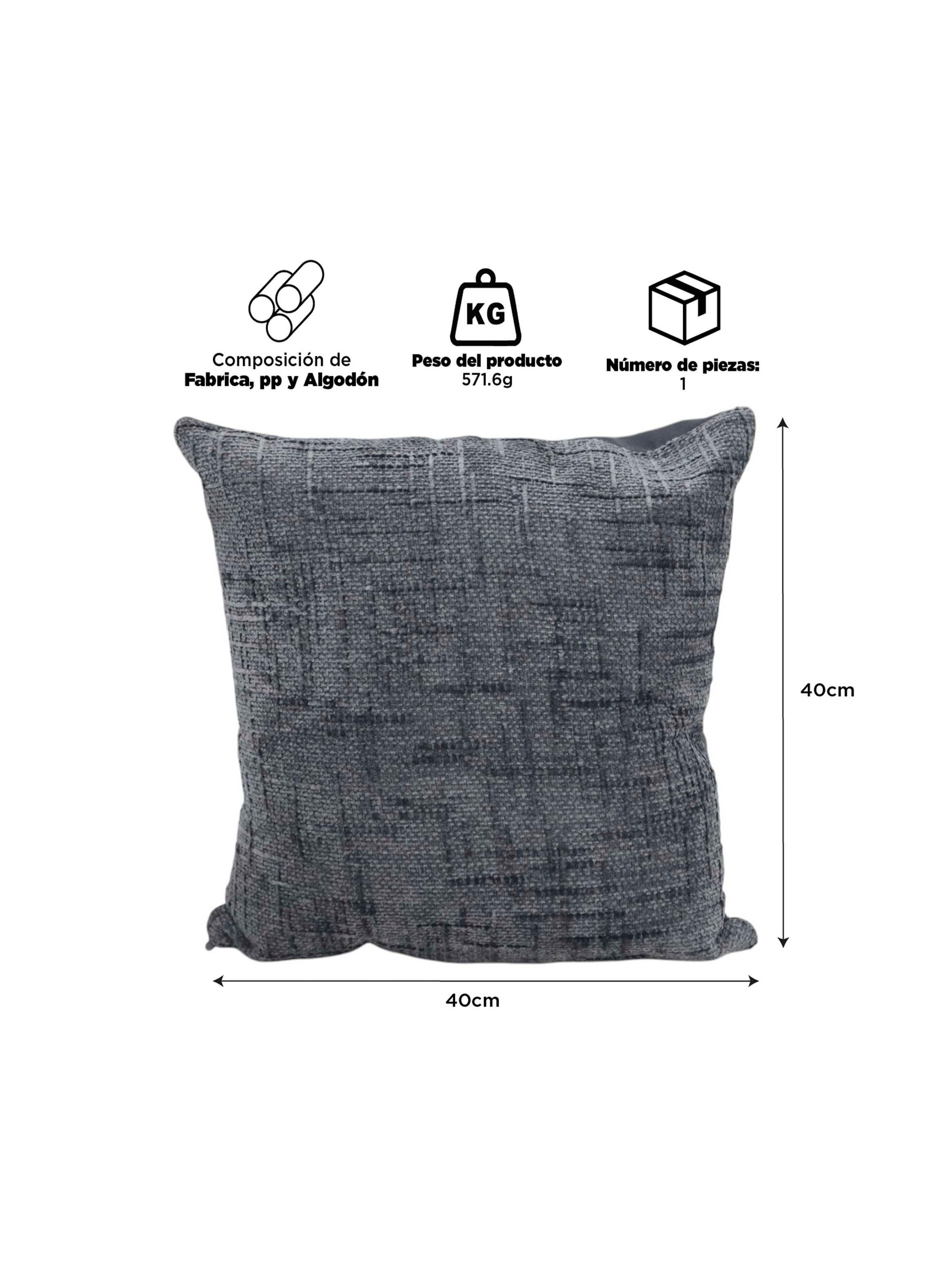 Cojín Decorativo Gris Oscuro 40x40cm-1