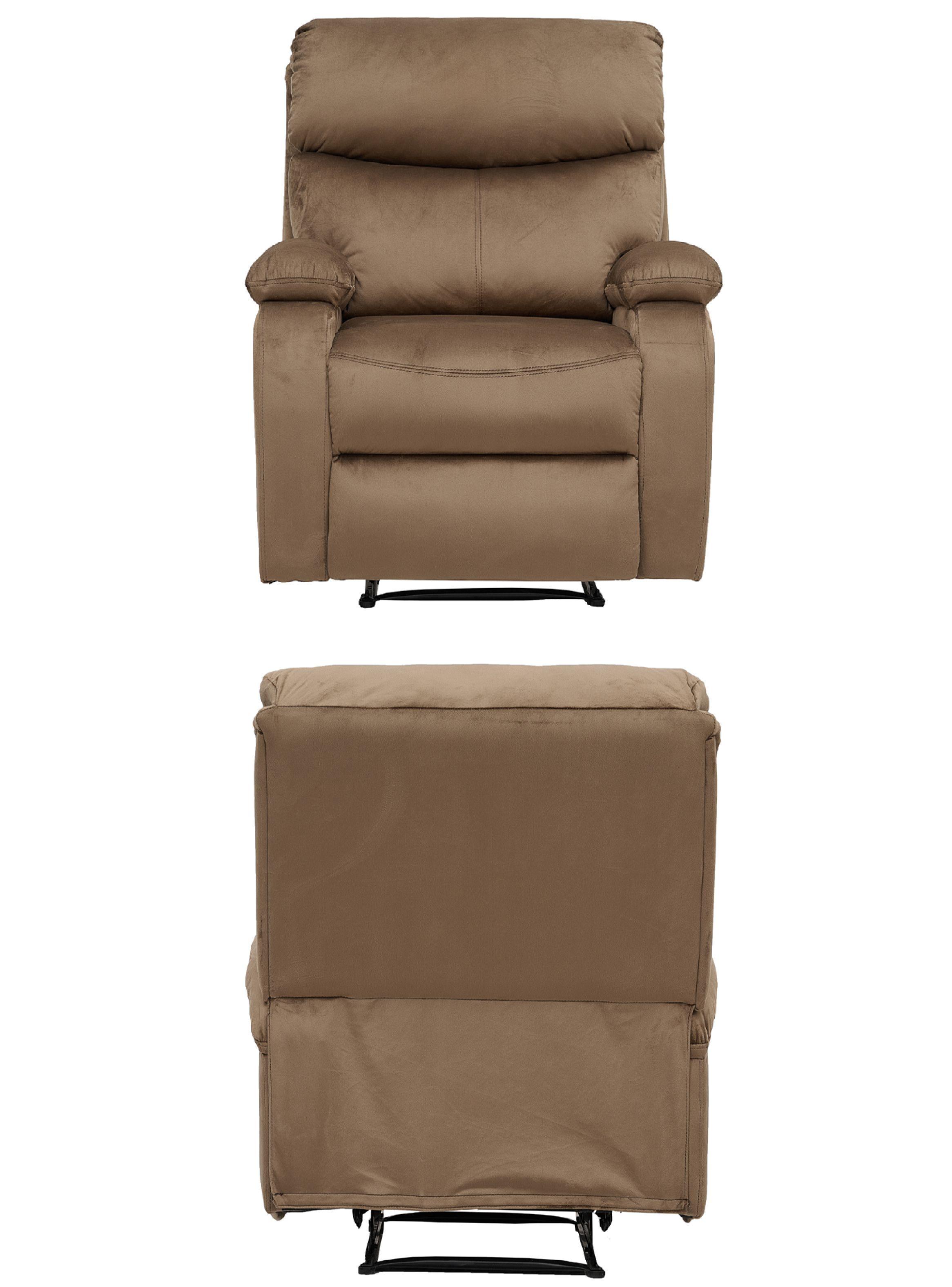 Berger Reclinable Milan Terciopelo Café-5