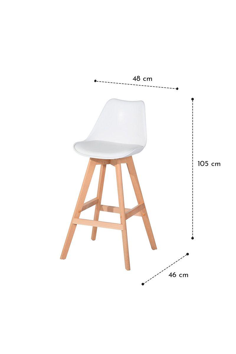 Pack 2 Piso Bar  Con Patas De Madera Ii Blanco-2