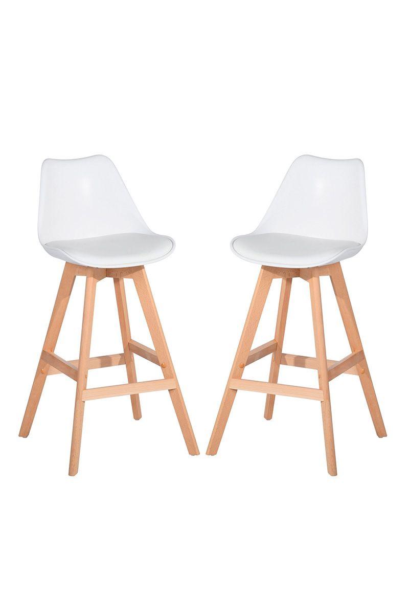 Pack 2 Piso Bar  Con Patas De Madera Ii Blanco-0