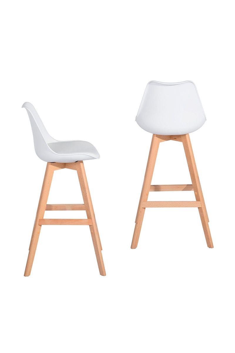 Pack 2 Piso Bar  Con Patas De Madera Ii Blanco-3