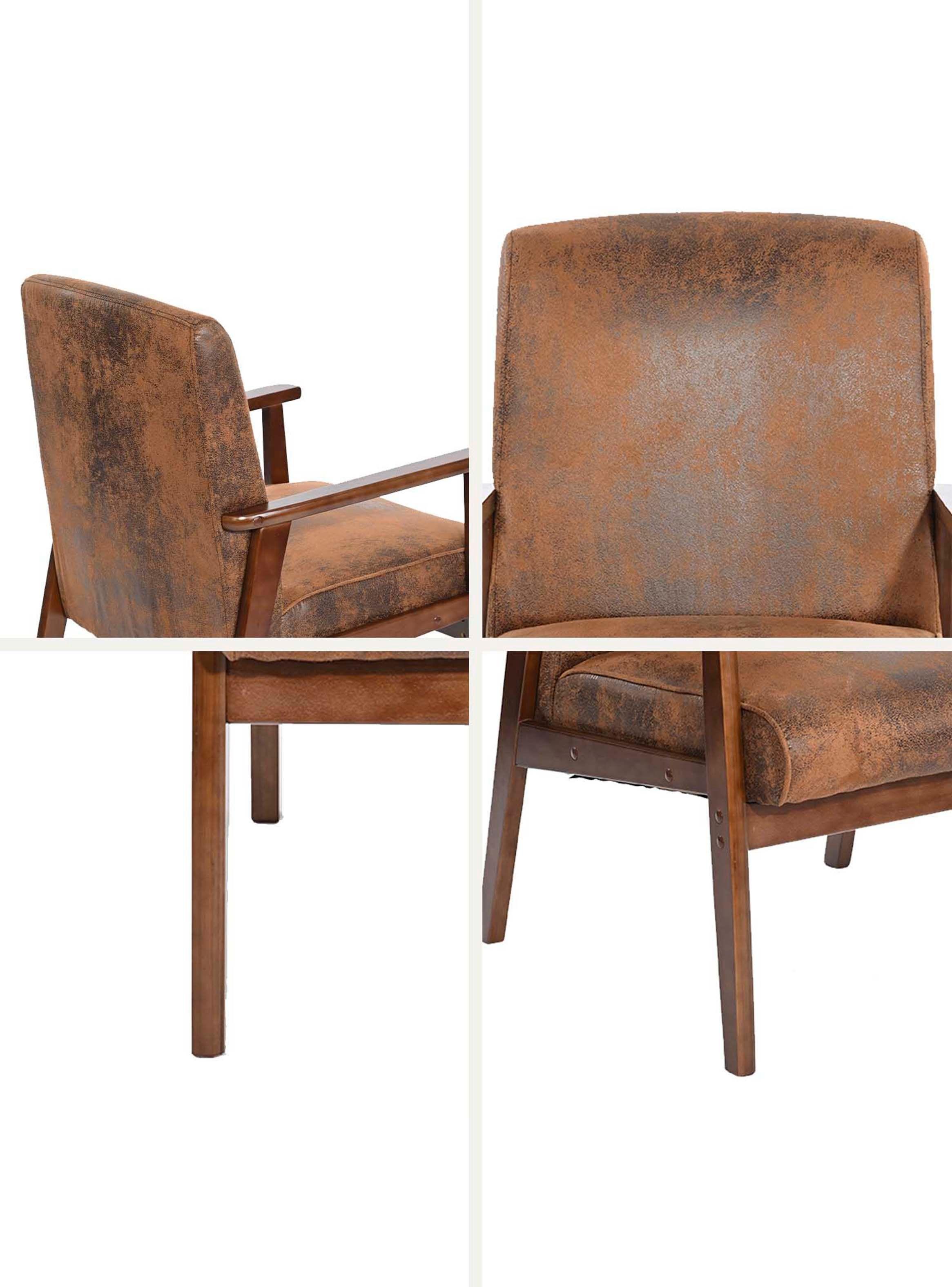 Poltrona Sitial Roma Suede Café-3