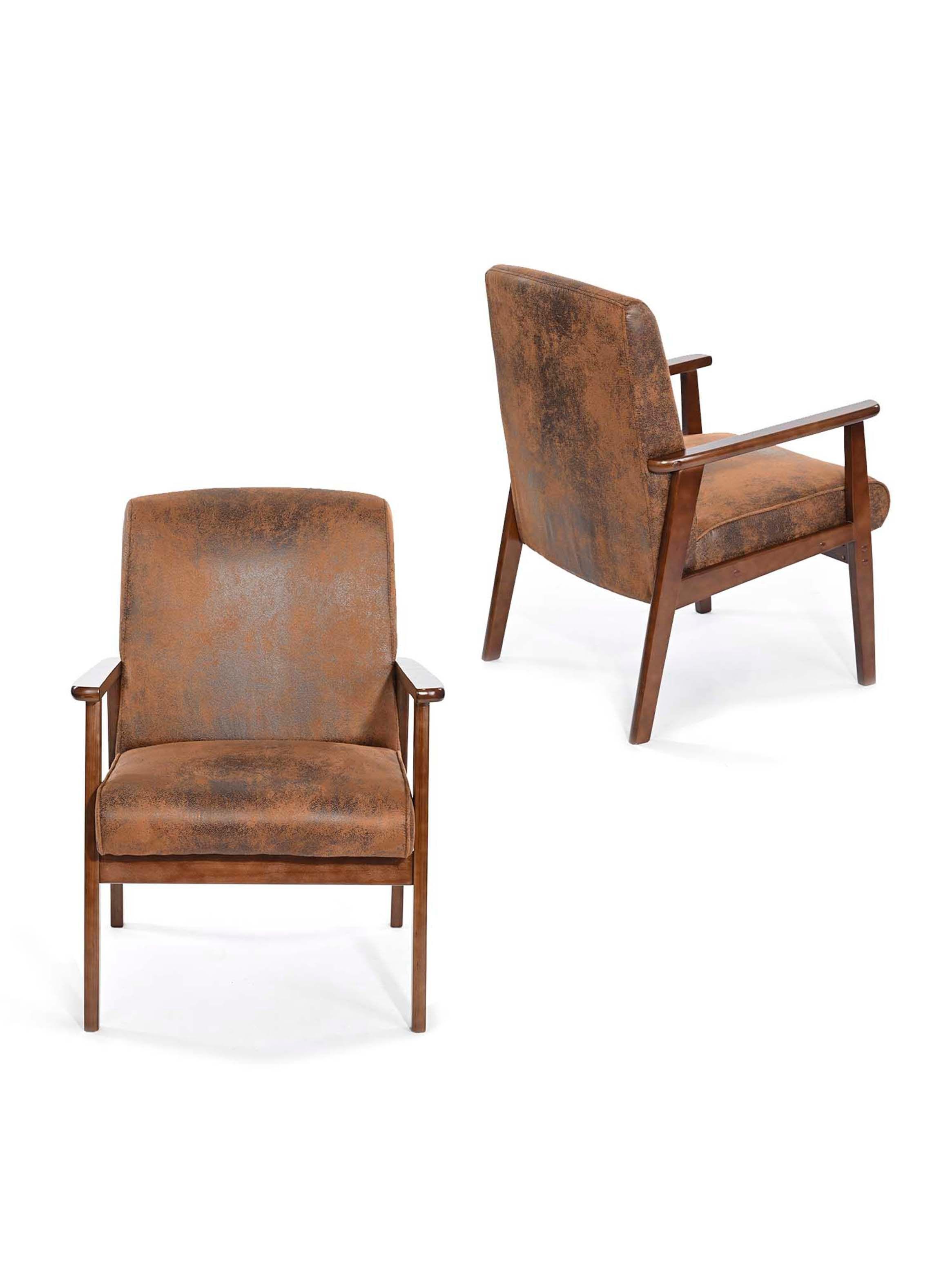 Poltrona Sitial Roma Suede Café-4