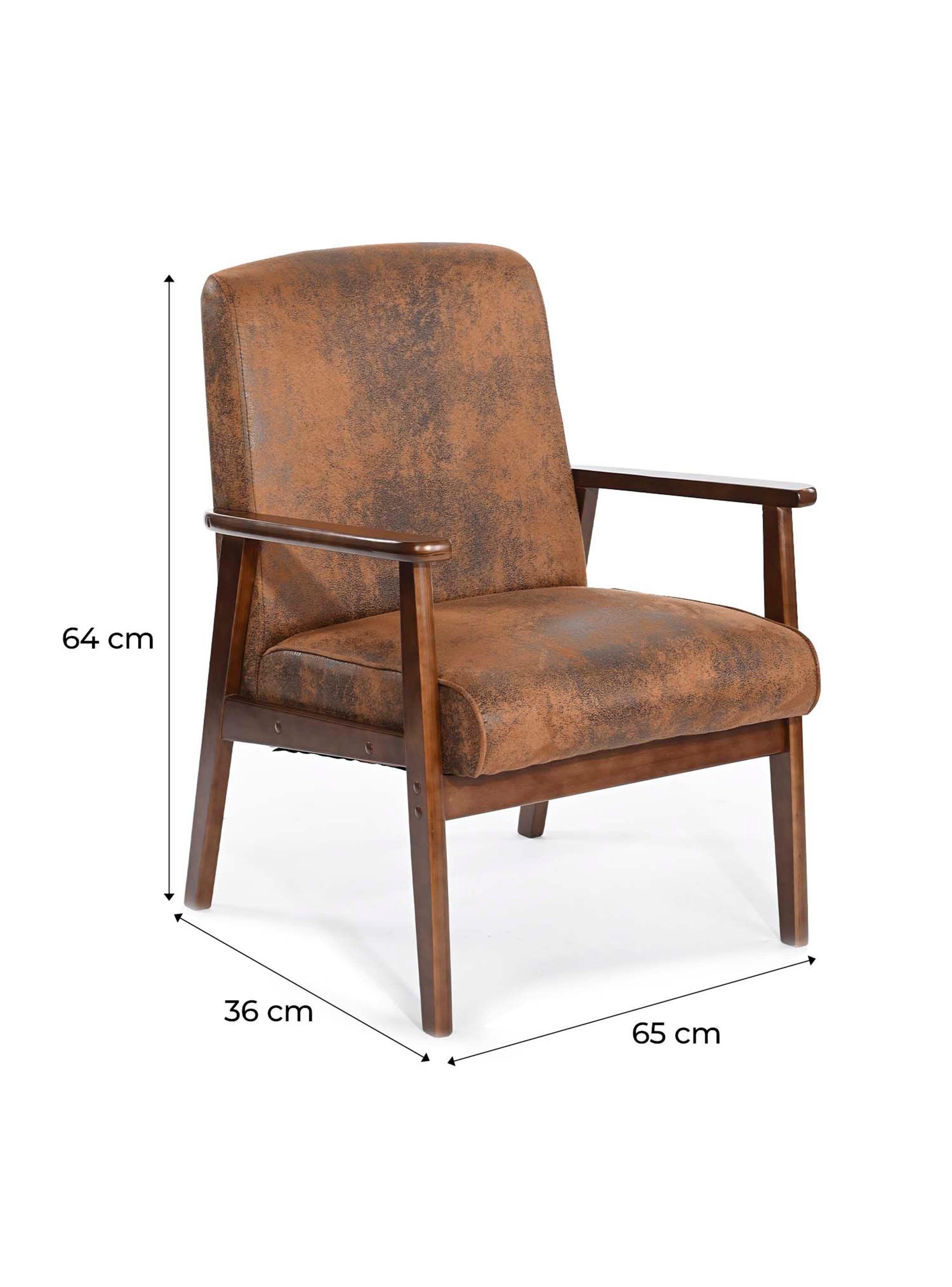 Poltrona Sitial Roma Suede Café-2