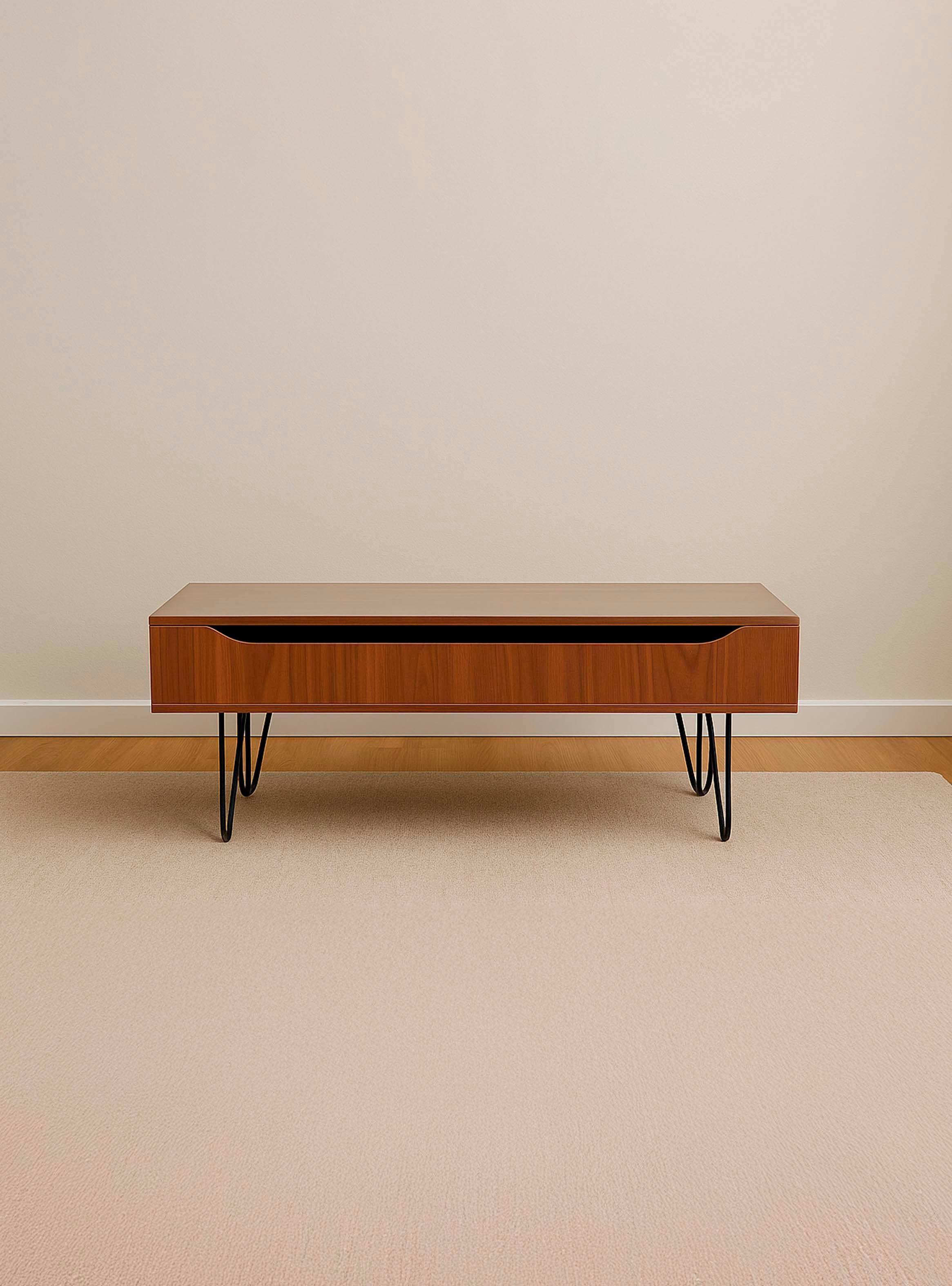 Mesa de Centro con Almacenamiento Rectangular Café-2