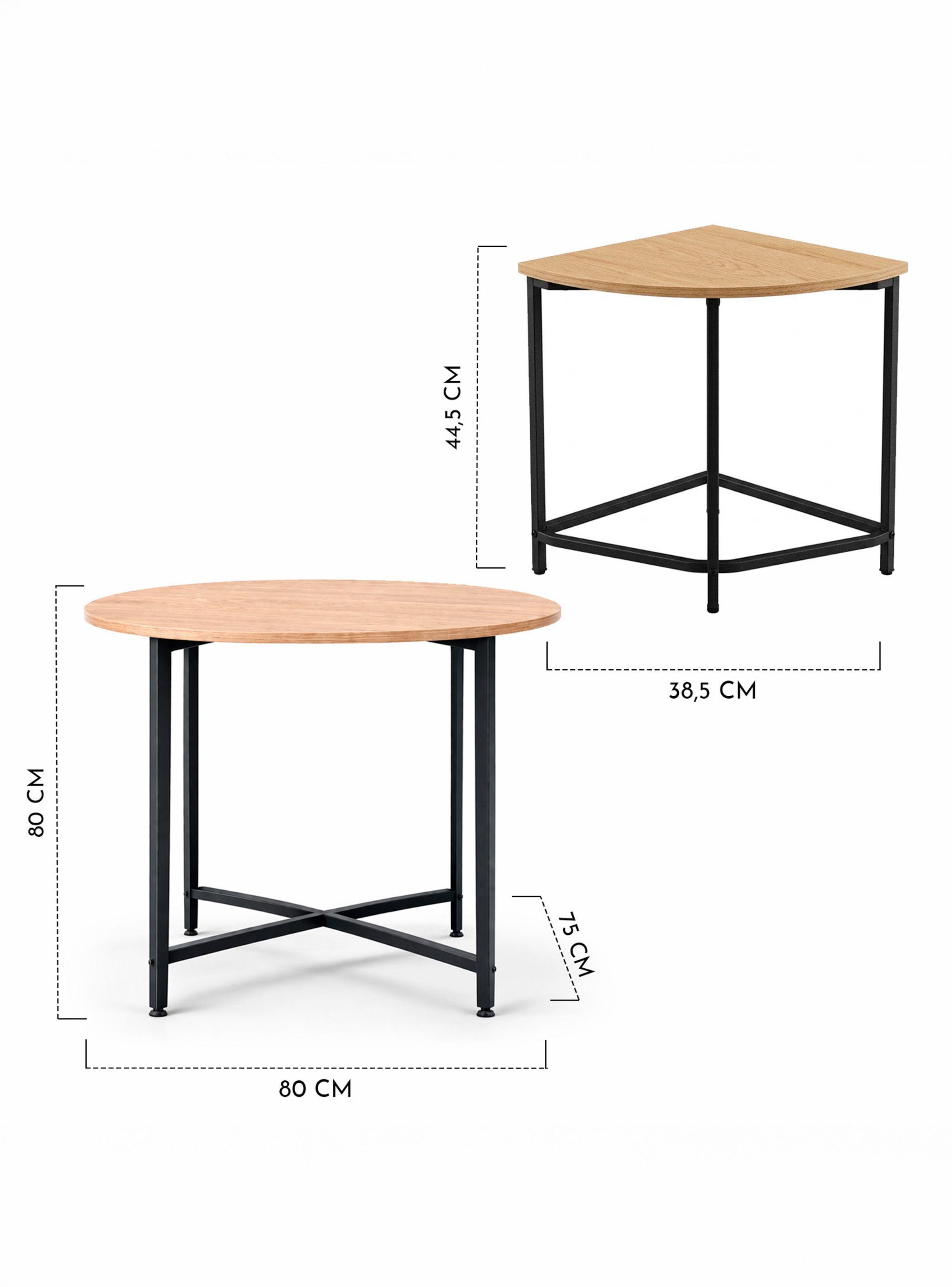 Comedor 4 Sillas Mesa redonda 80x80 industrial-2