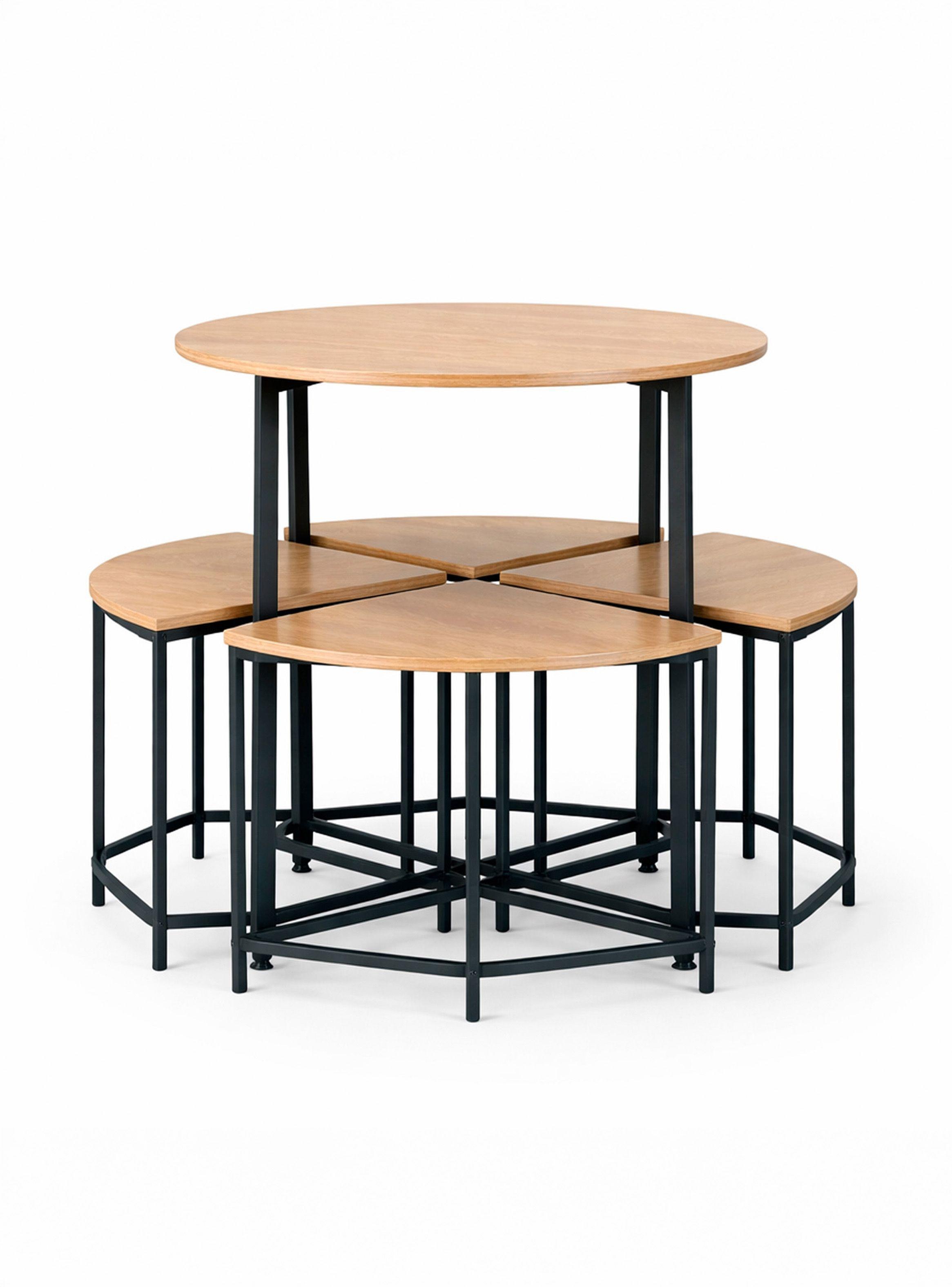 Comedor 4 Sillas Mesa redonda 80x80 industrial-5