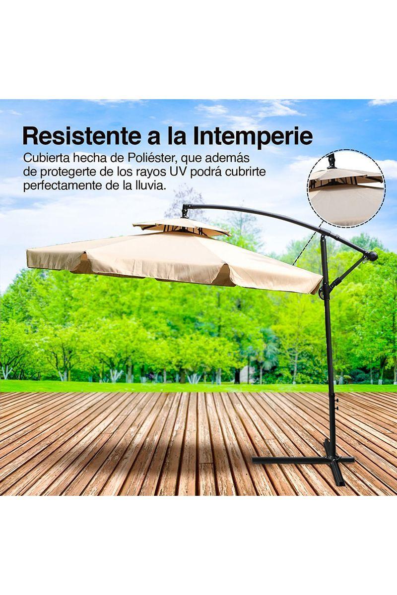 Quitasol Modelo Bávaro 255x300x300cm  Café-4