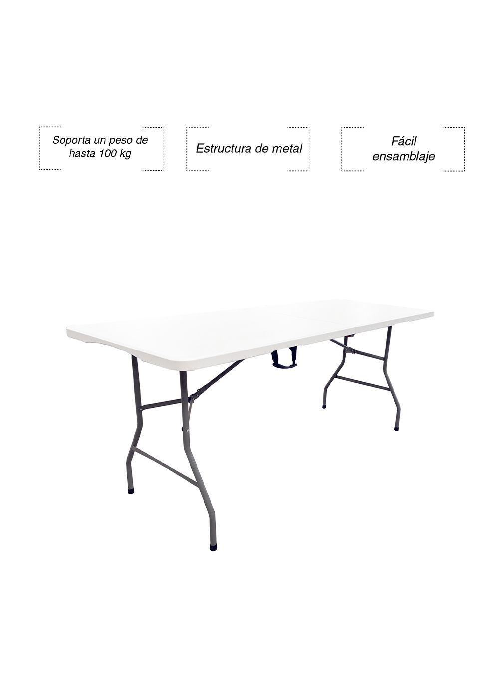 Mesa Plegable Camping 180 cm Blanca-3