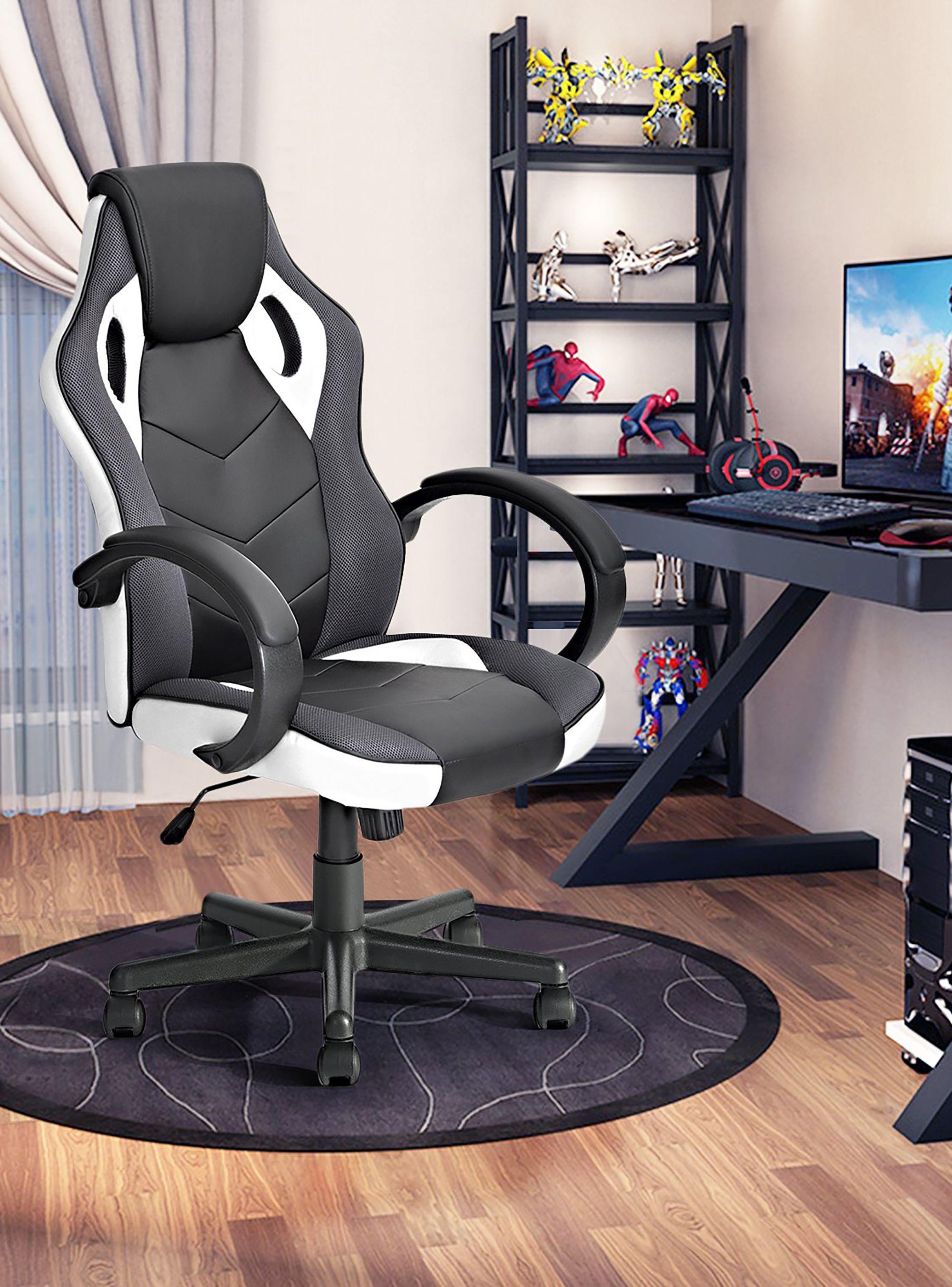 Silla Gamer PU Flow Ergonómica Escritorio Blanco-5