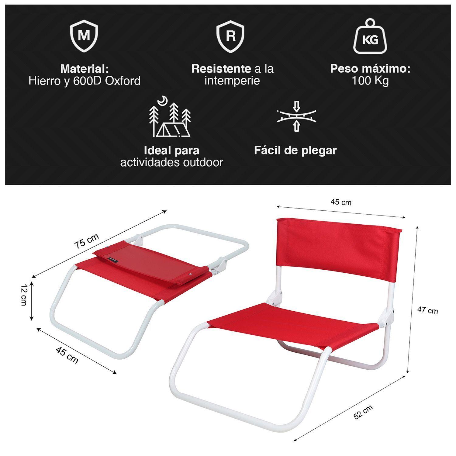 Silla de Descanso Plegable Rojo-2