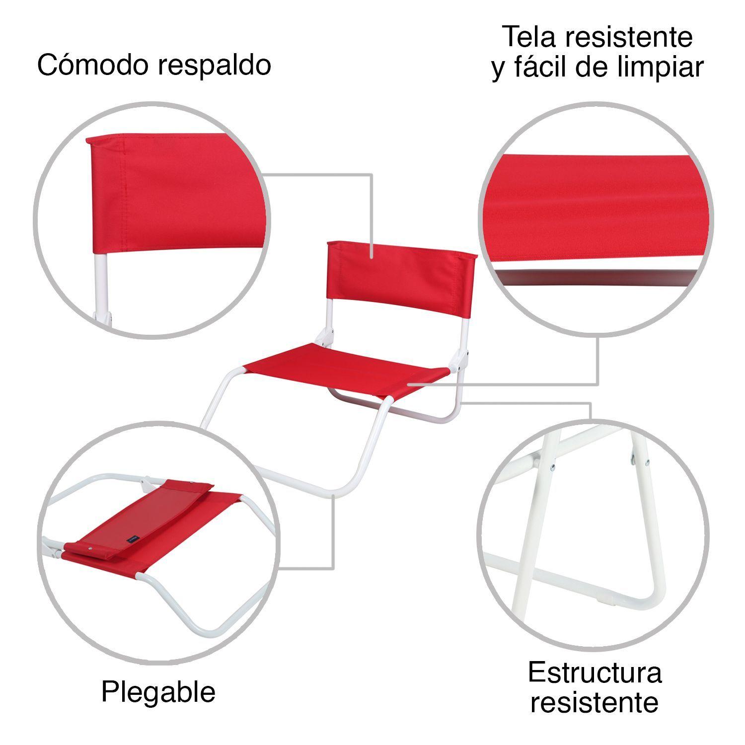 Silla de Descanso Plegable Rojo-3