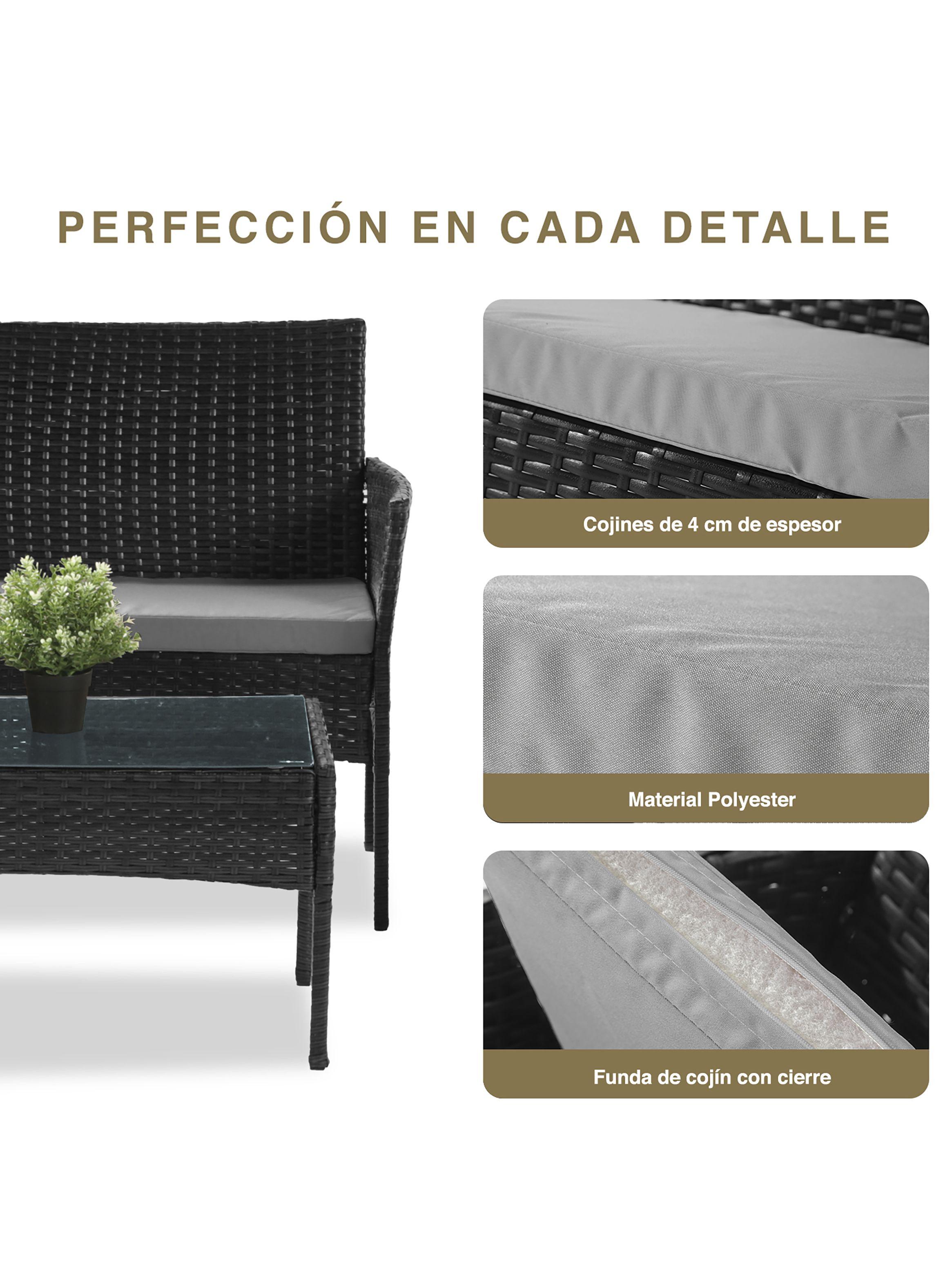 Set Terraza 4 Piezas Positano Eco Negro-5