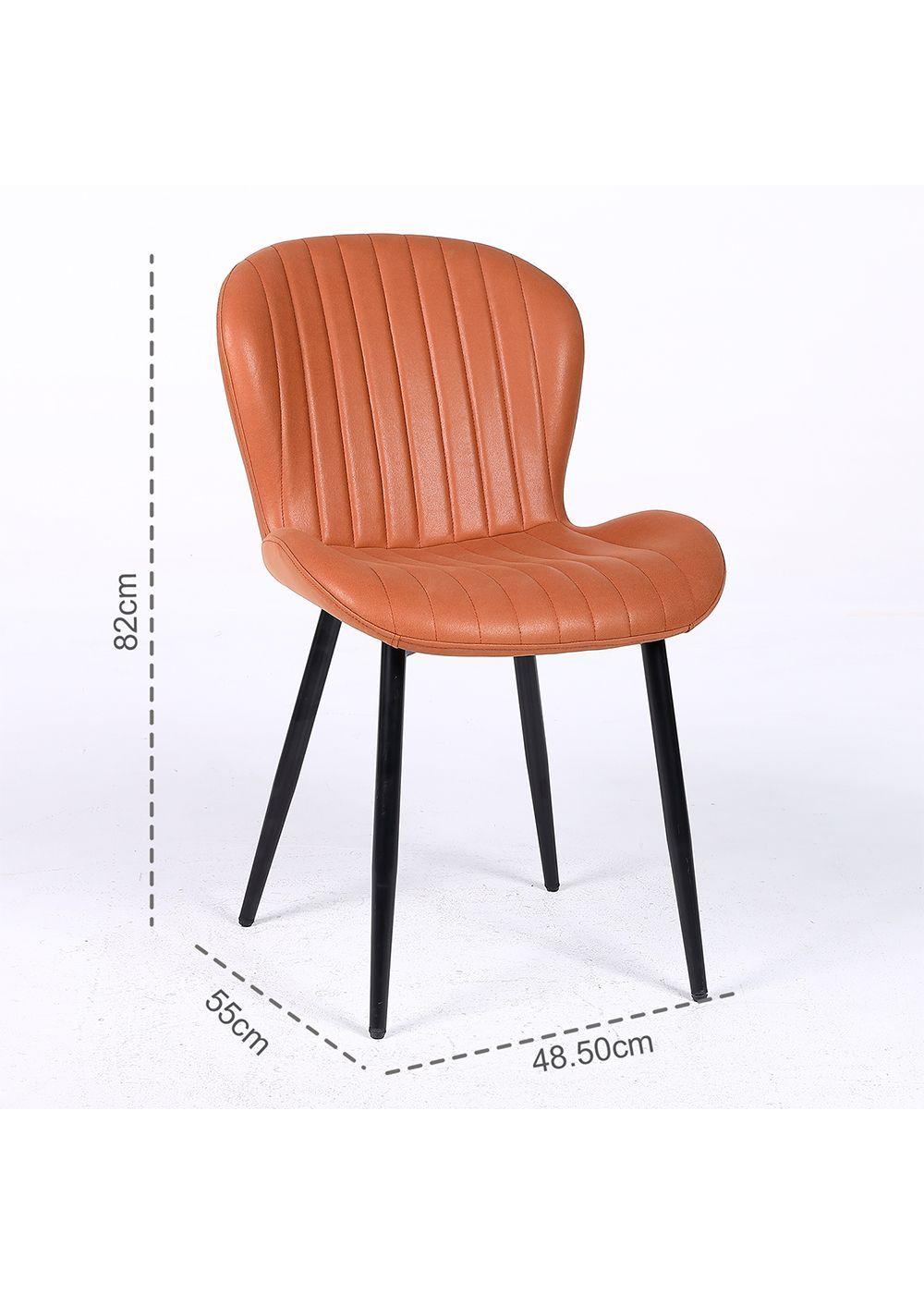 Pack 2 Sillas de Comedor PU Café Patas Metálicas-2