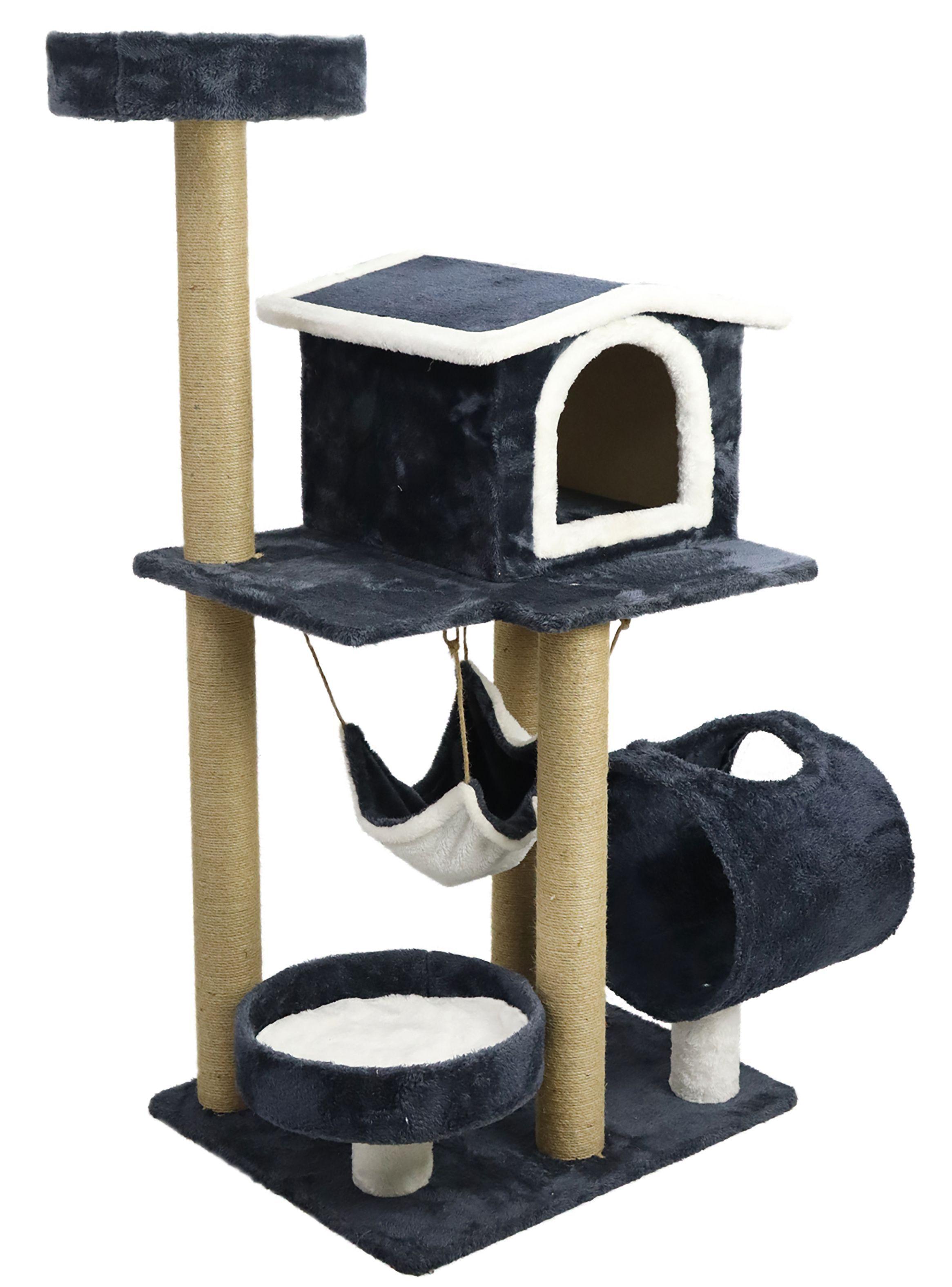 Gimnasio Rascador Gatos con hamaca 126cm Gris Oscuro-0