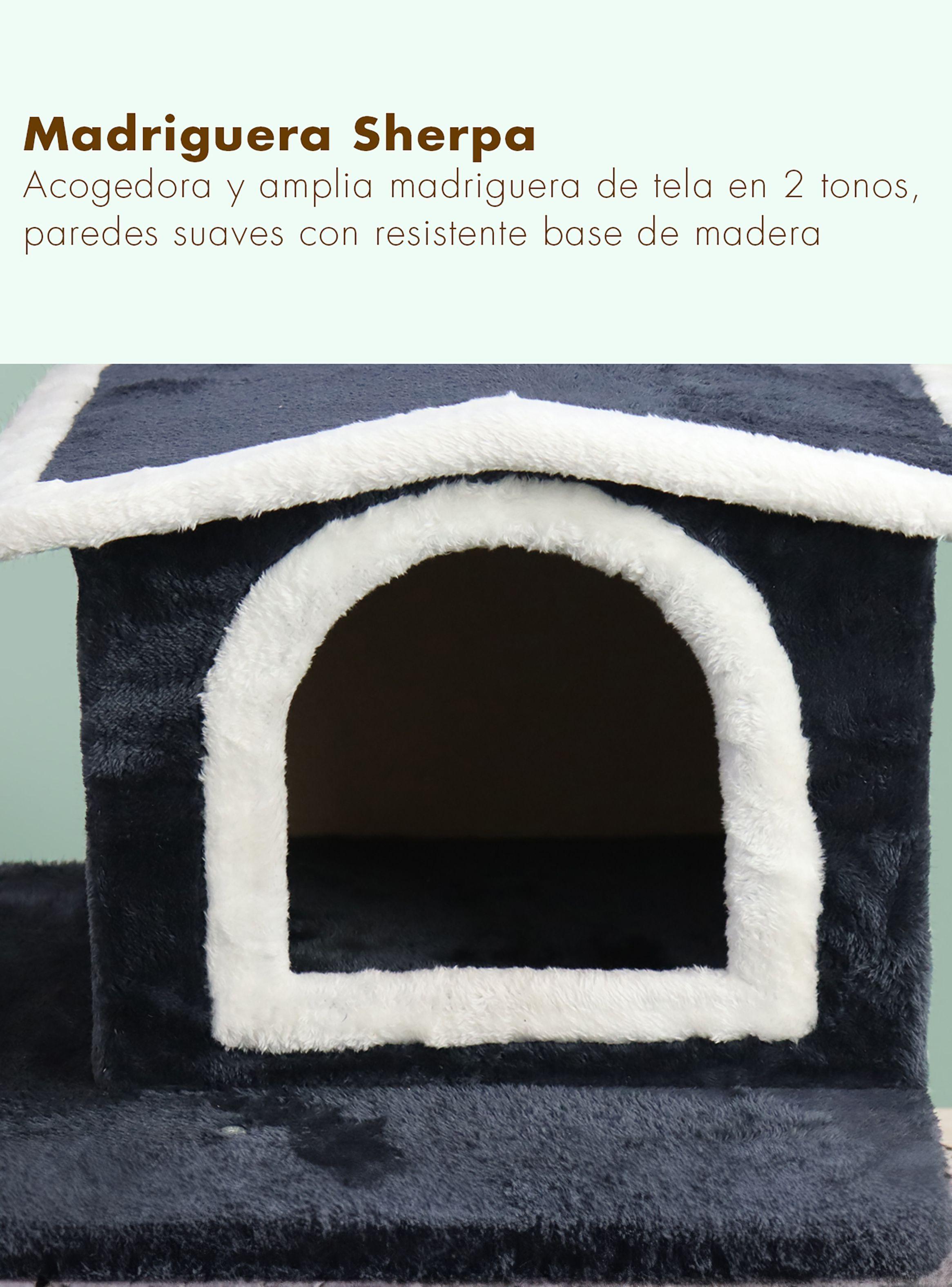 Gimnasio Rascador Gatos con hamaca 126cm Gris Oscuro-4