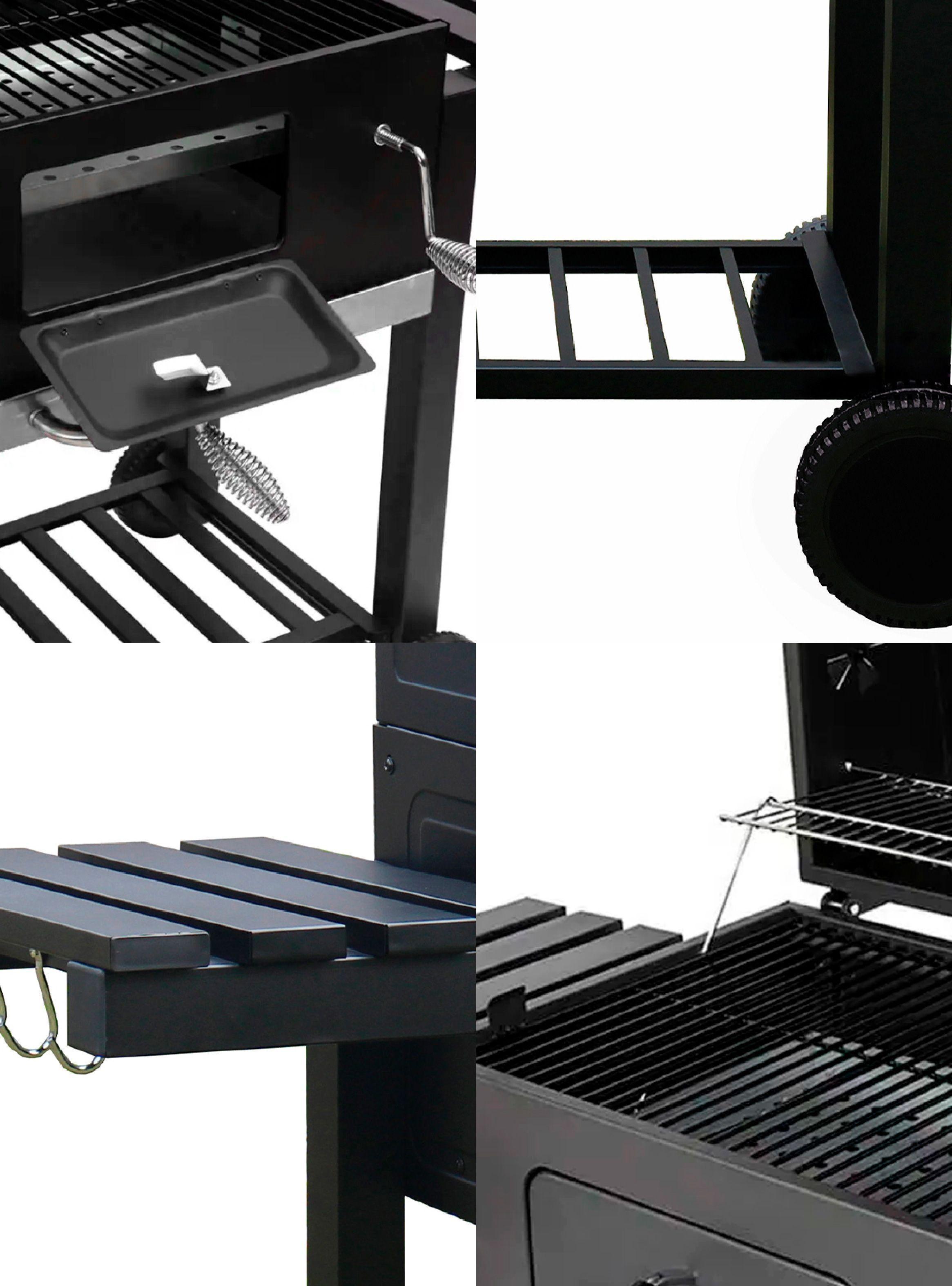 Parrilla a Carbón 108x137x57 cm Premium Bandeja Lateral-4