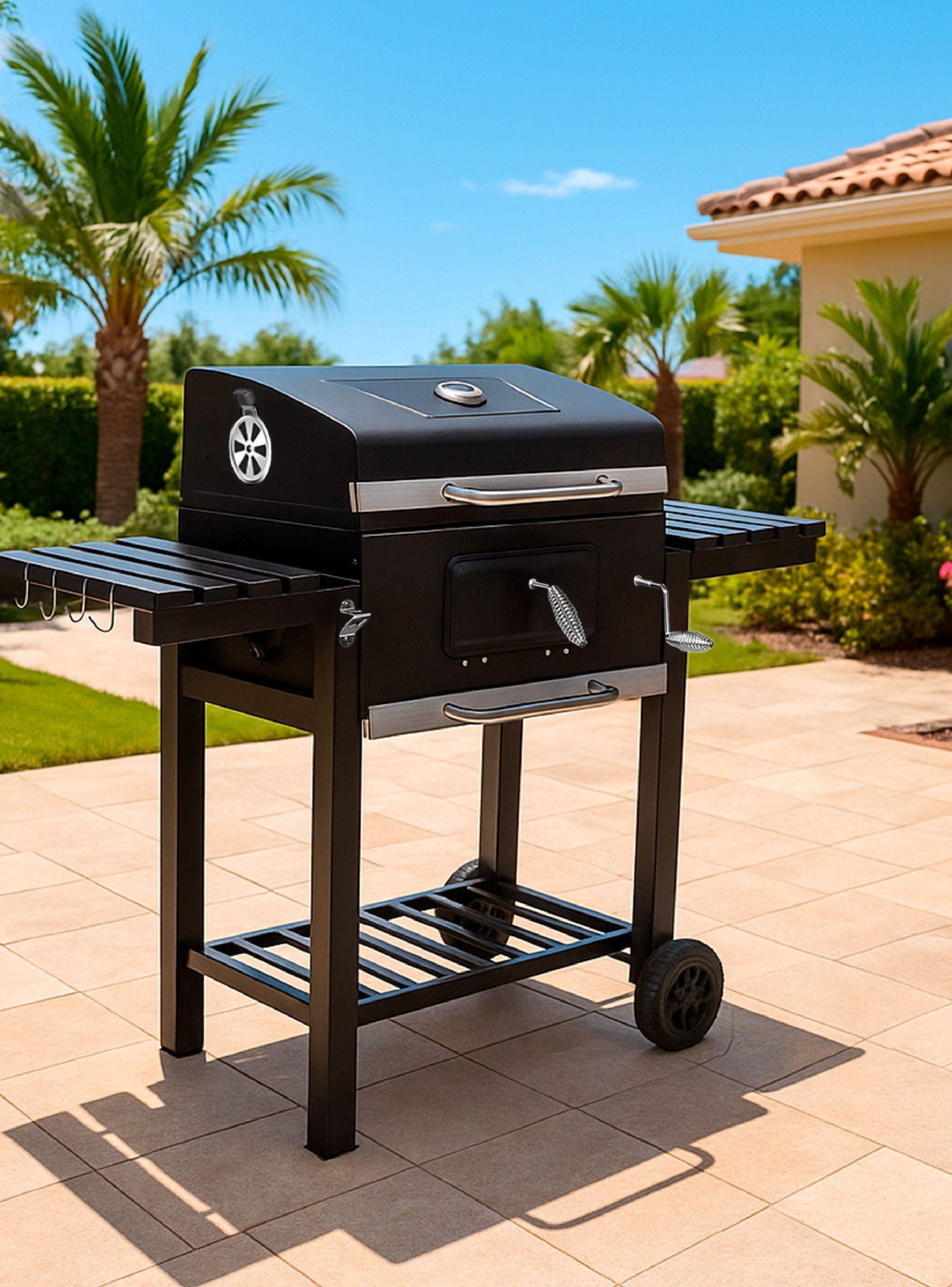 Parrilla a Carbón 108x137x57 cm Premium Bandeja Lateral-5
