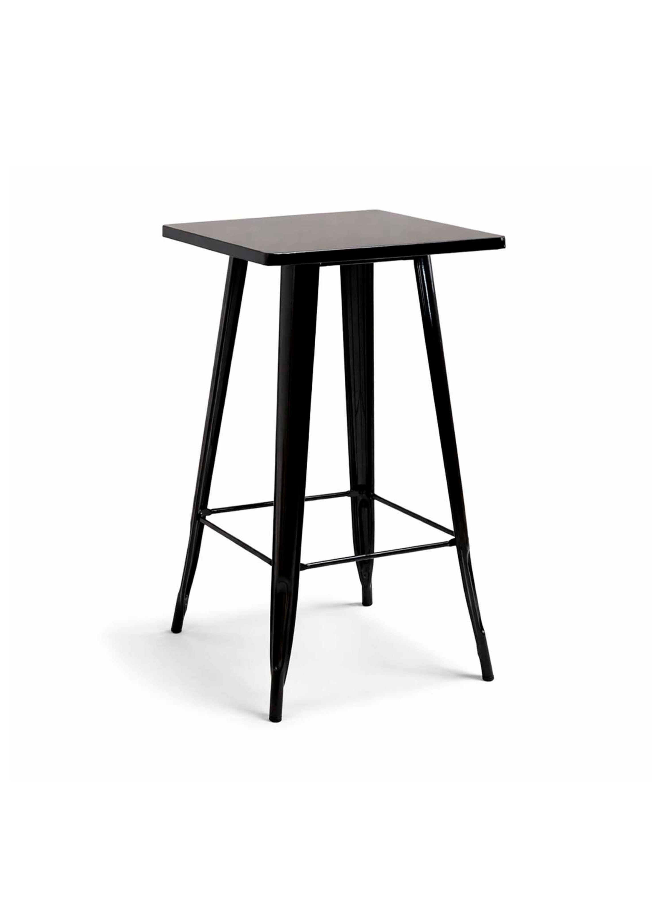Mesa Tolix Alta Bar Negra 60 x 60 cm-0