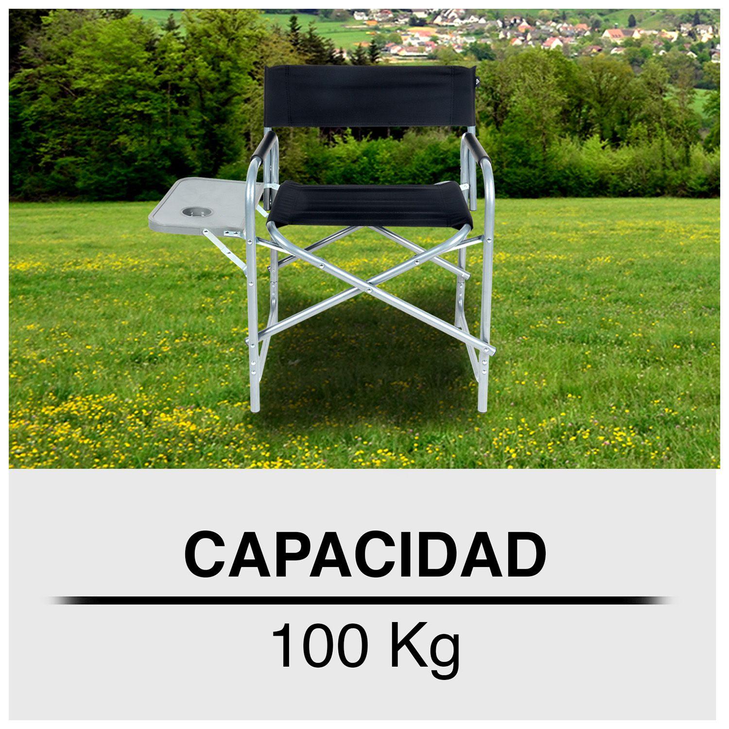 Silla con Bandeja Plegable Negro-4