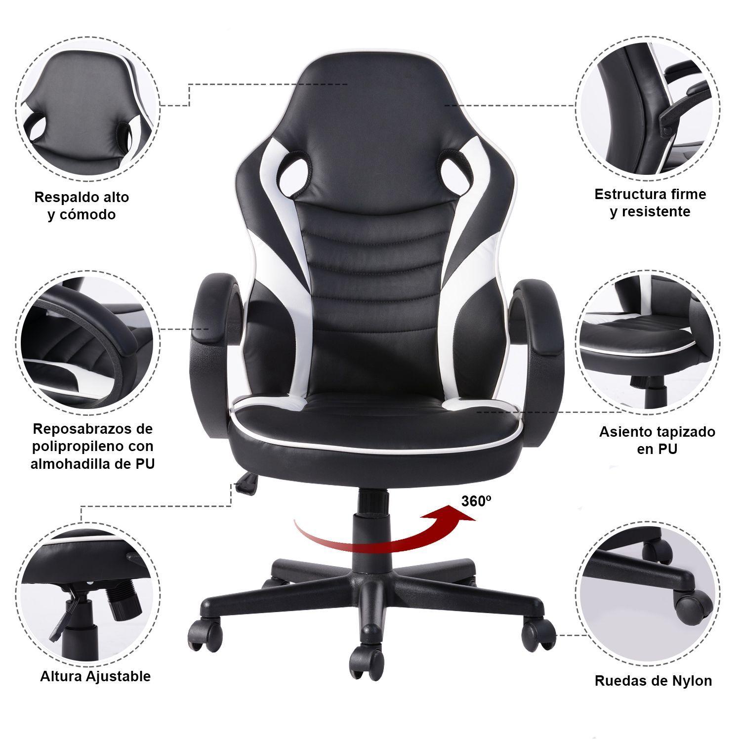Silla Gamer Xgames Ergonómica Escritorio Blanco-4