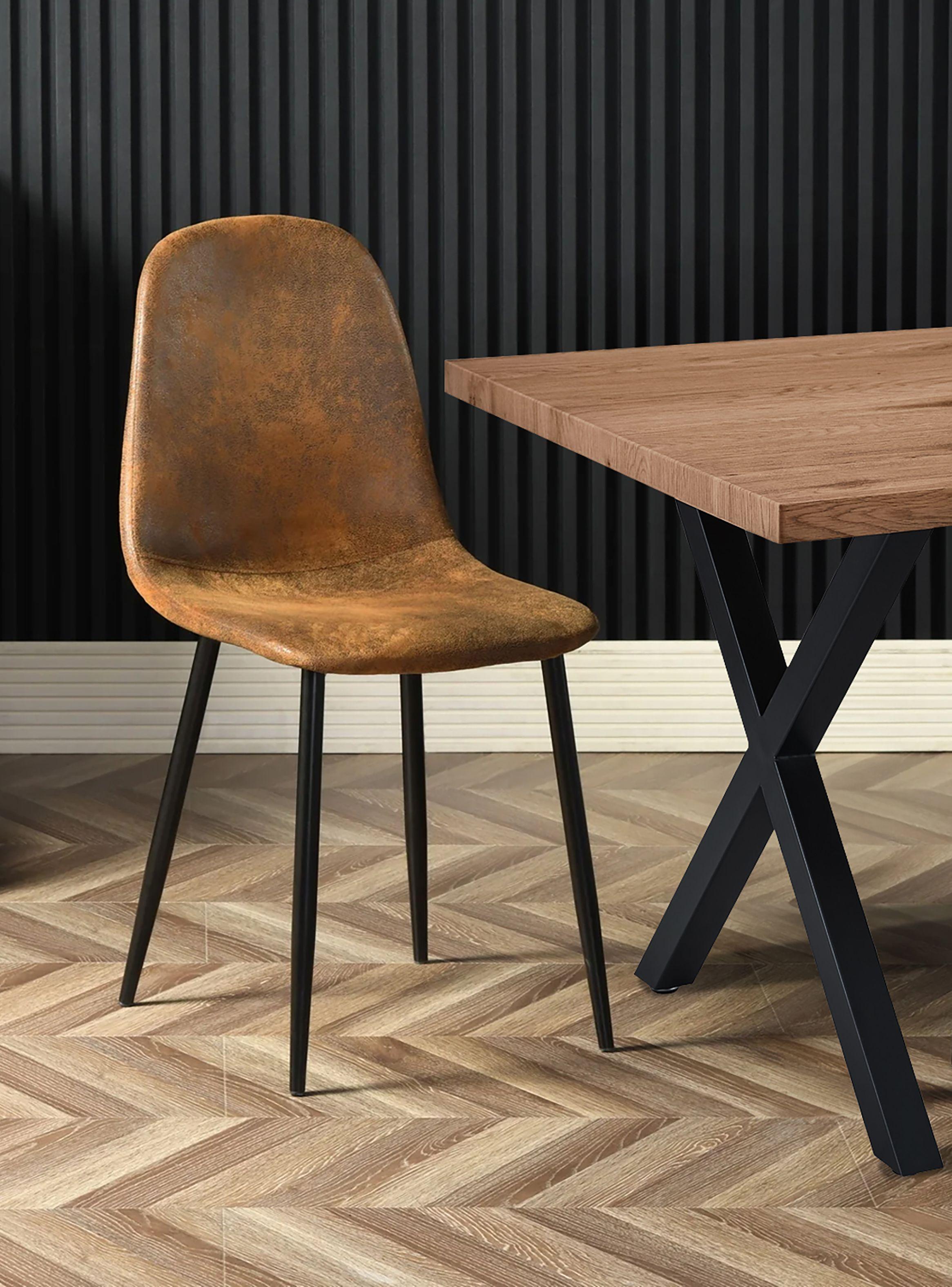 Comedor Easton Mesa 75x90x160cm + 6 Sillas Velvet Café-5