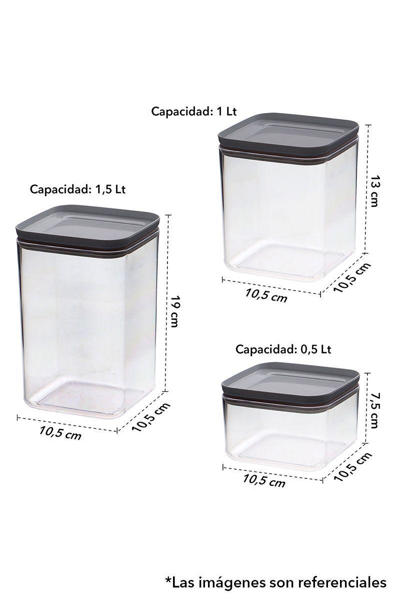 Set 6 Contenedores Herméticos Crystal Transparente-2