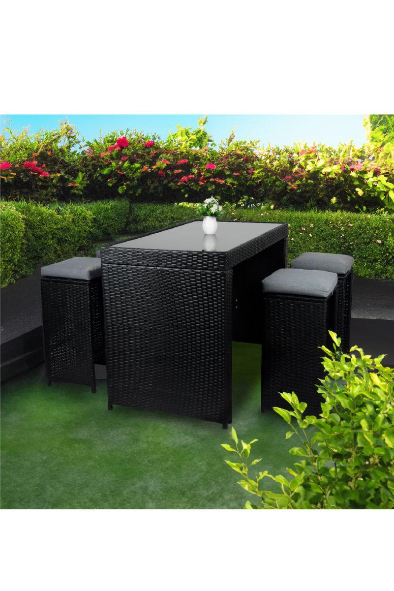 Bar Terraza Merida 4 Personas Mesa  Negro-1