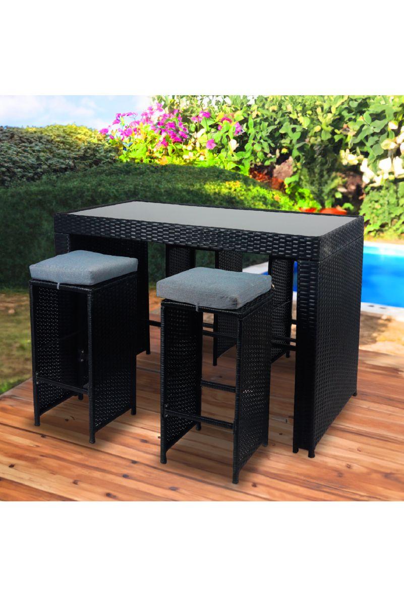 Bar Terraza Merida 4 Personas Mesa  Negro-5