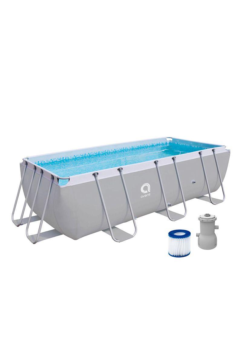 Piscina Rectangular con Filtro Gris 122x207x400 cm 8870 L-0