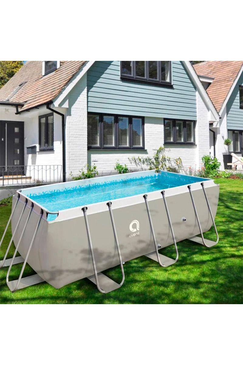 Piscina Rectangular con Filtro Gris 122x207x400 cm 8870 L-5